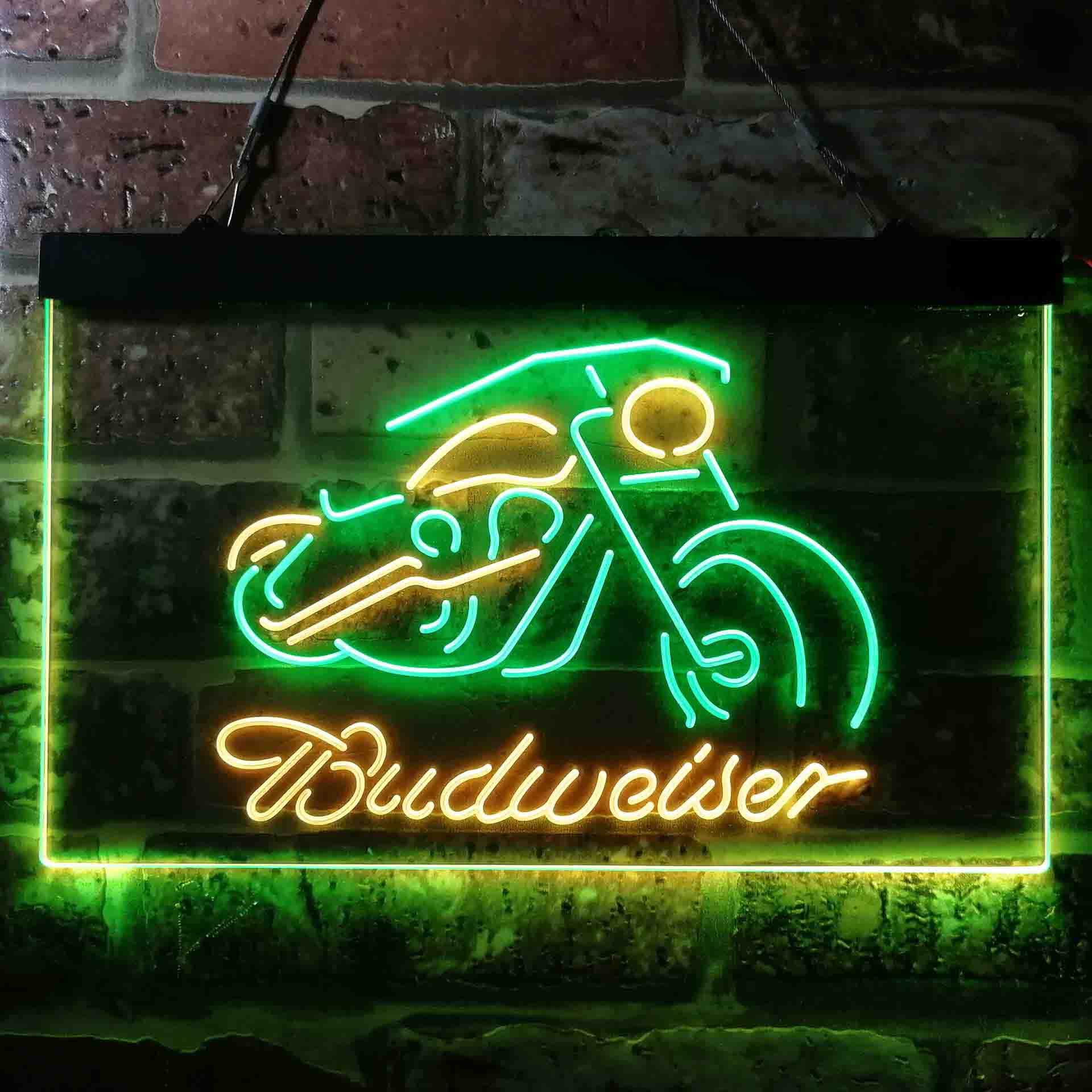 Budweiser Motorcycle Garage Neon LED Sign