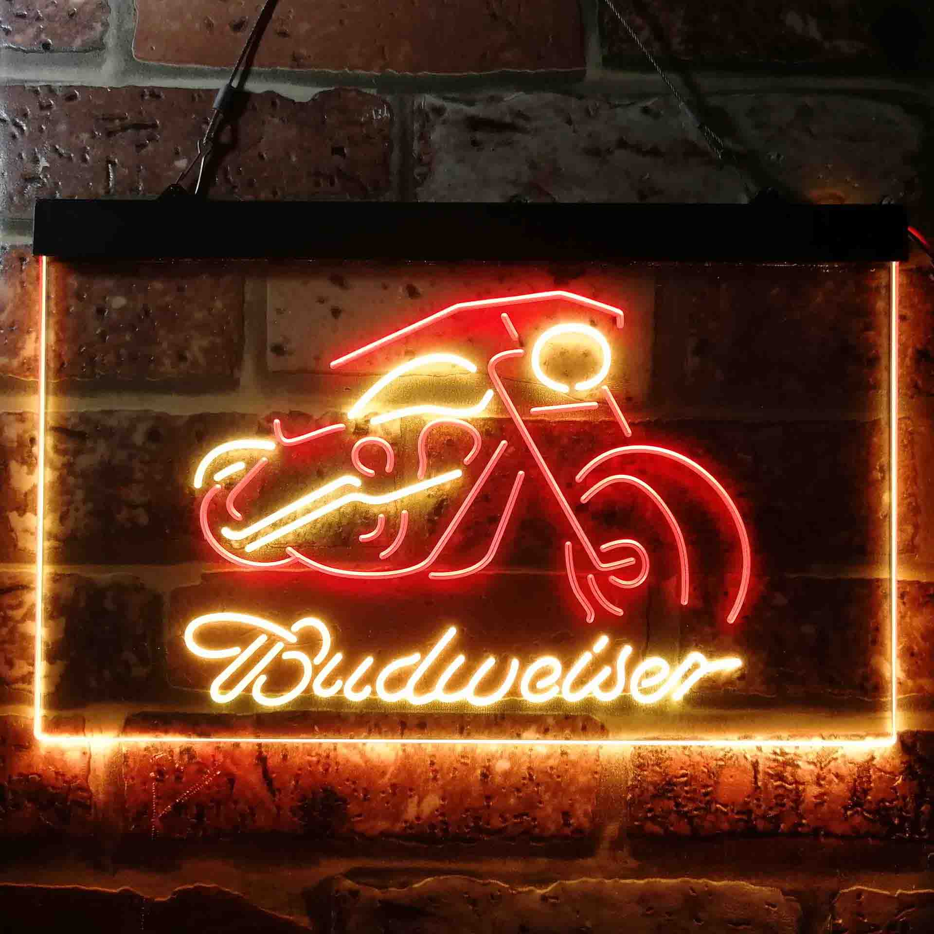 Budweiser Motorcycle Garage Neon LED Sign