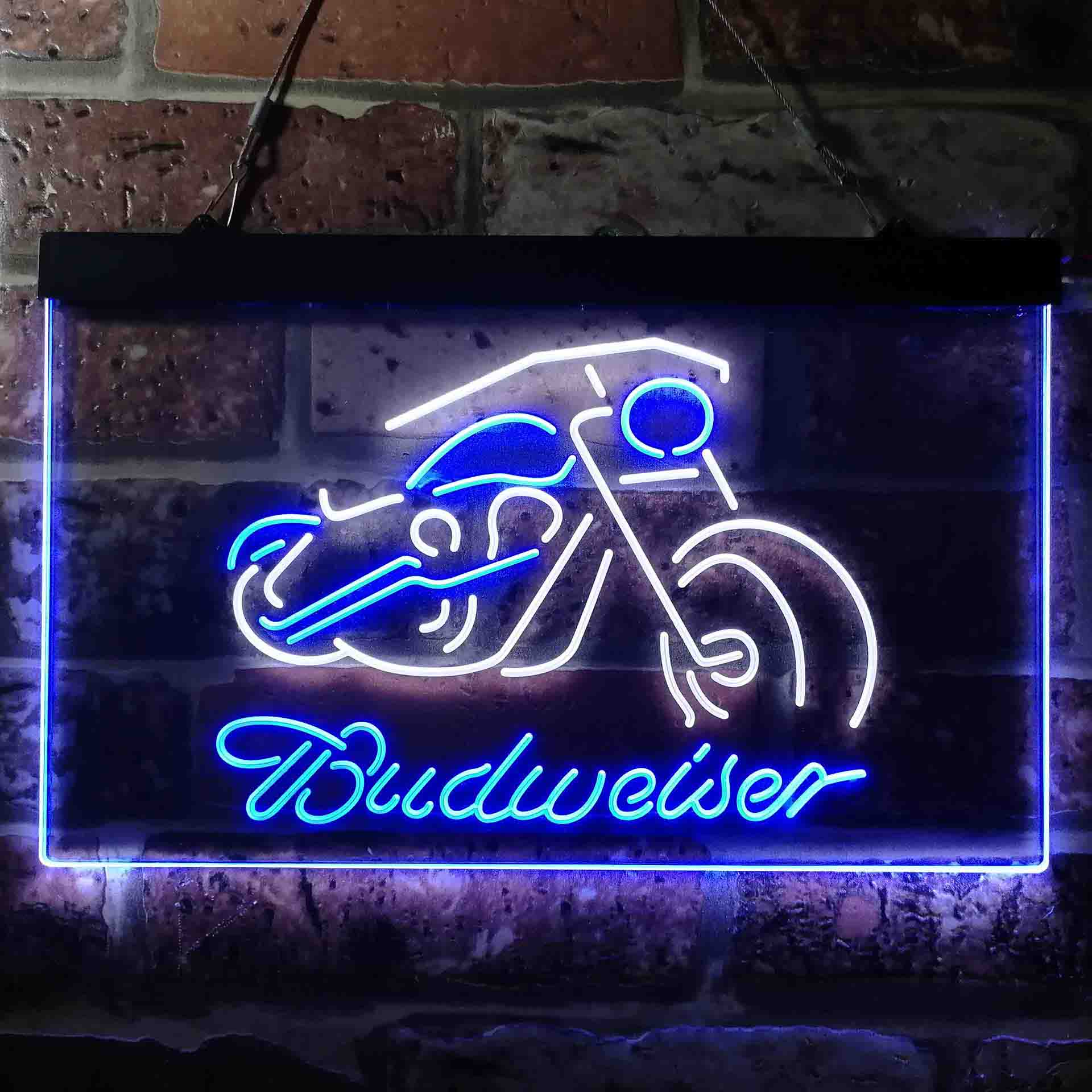 Budweiser Motorcycle Garage Neon LED Sign