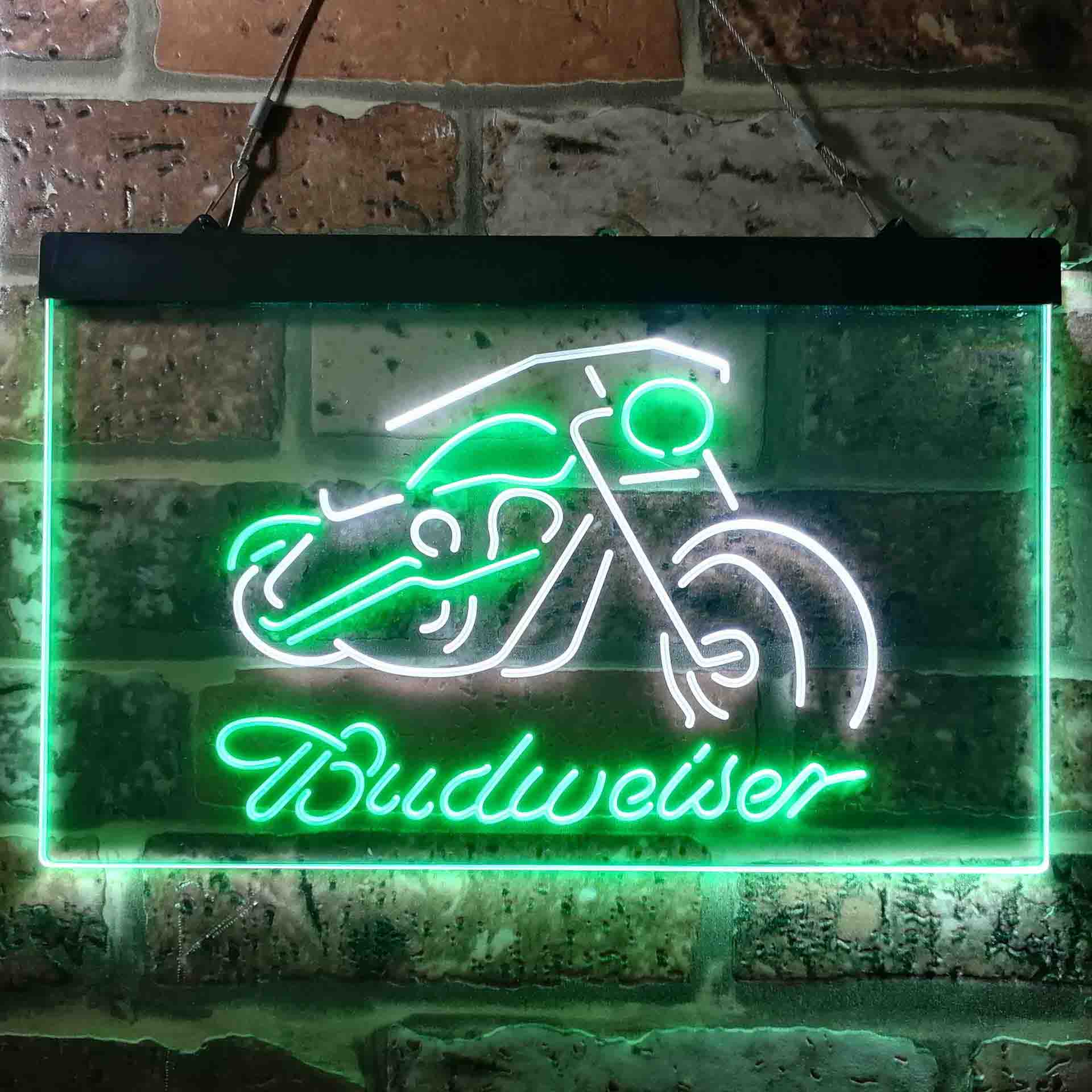 Budweiser Motorcycle Garage Neon LED Sign