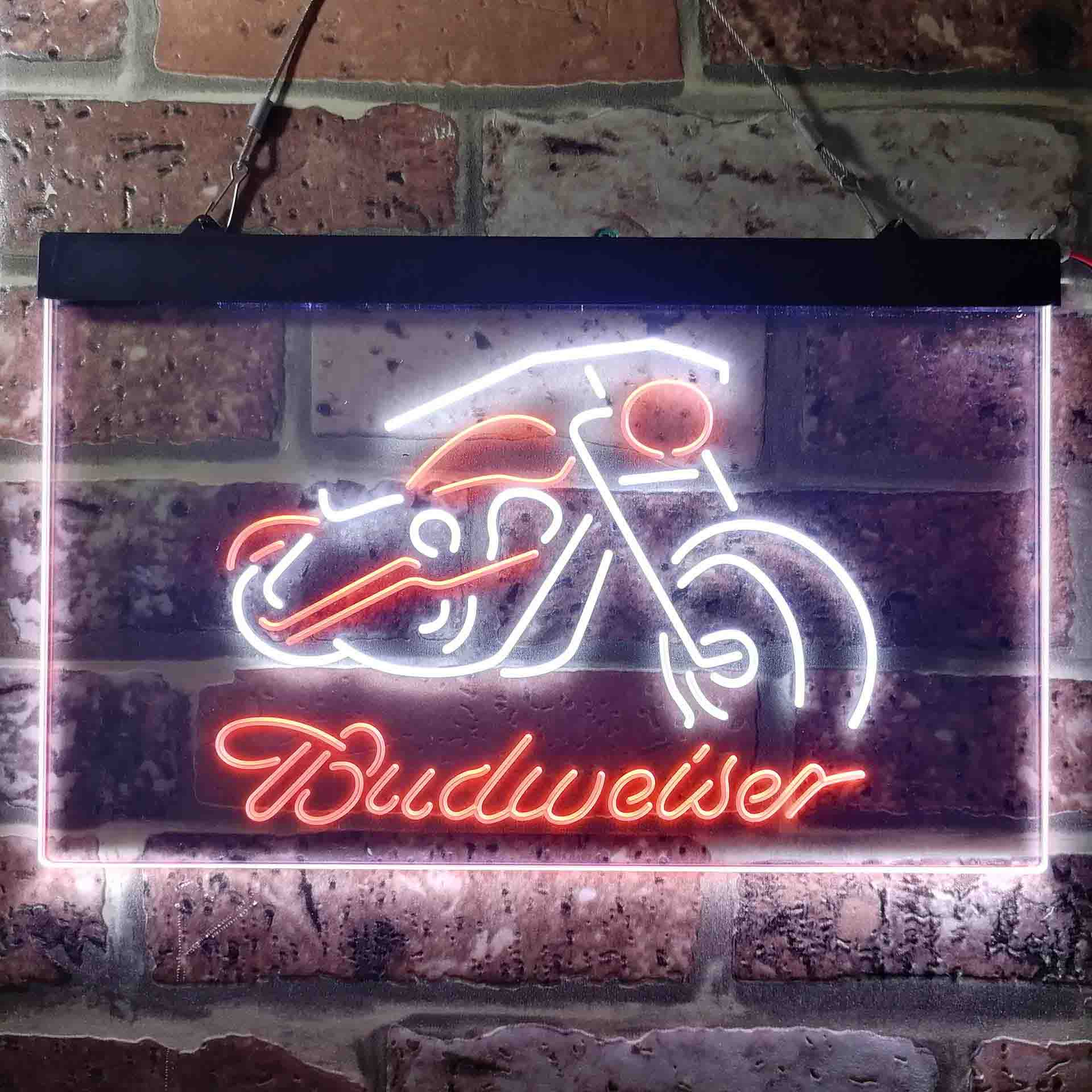 Budweiser Motorcycle Garage Neon LED Sign