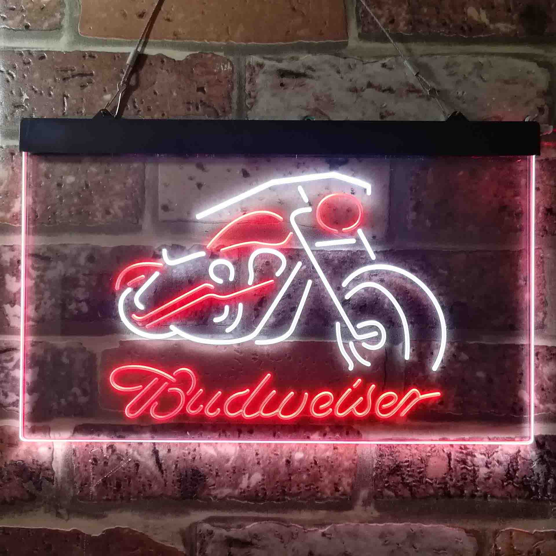 Budweiser Motorcycle Garage Neon LED Sign