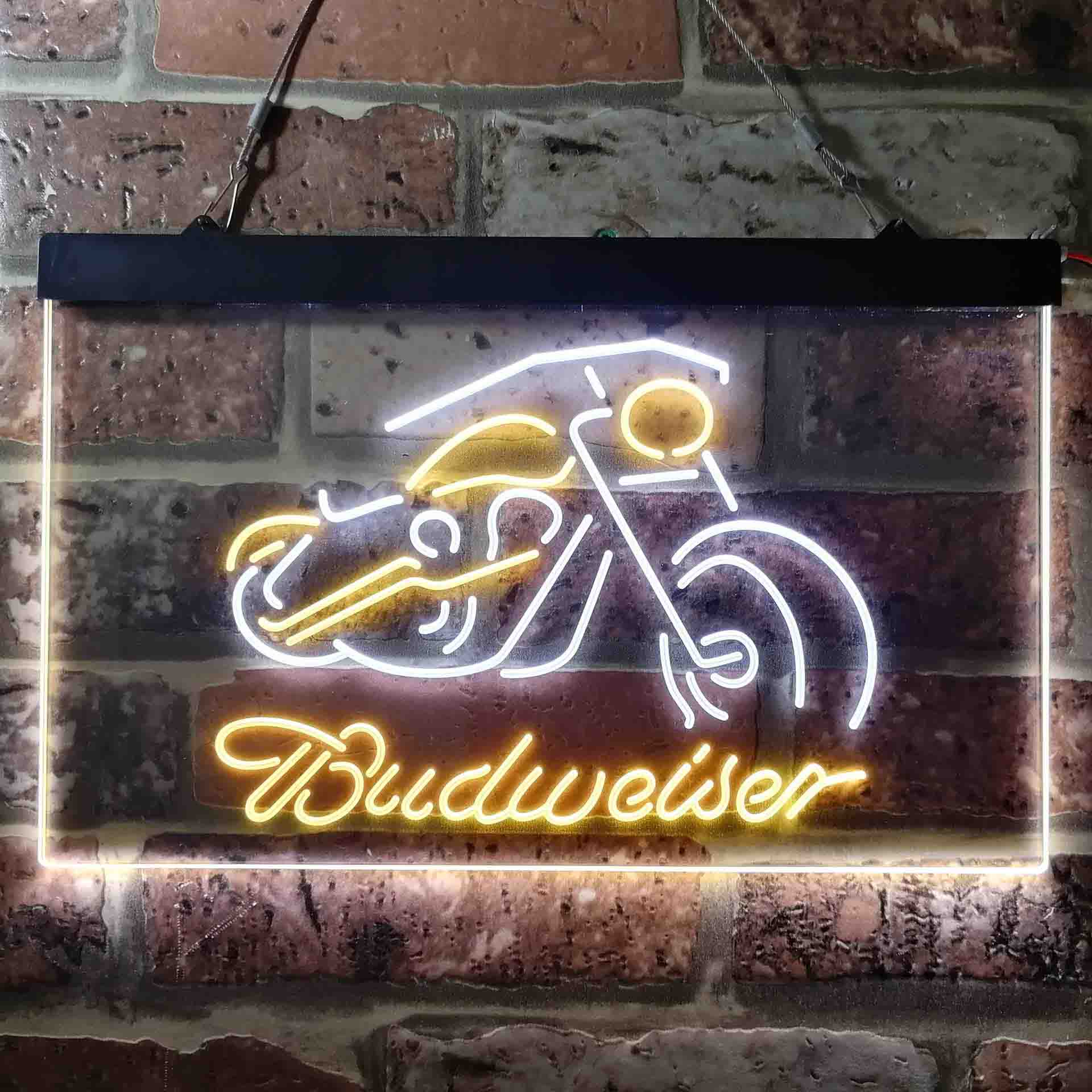 Budweiser Motorcycle Garage Neon LED Sign