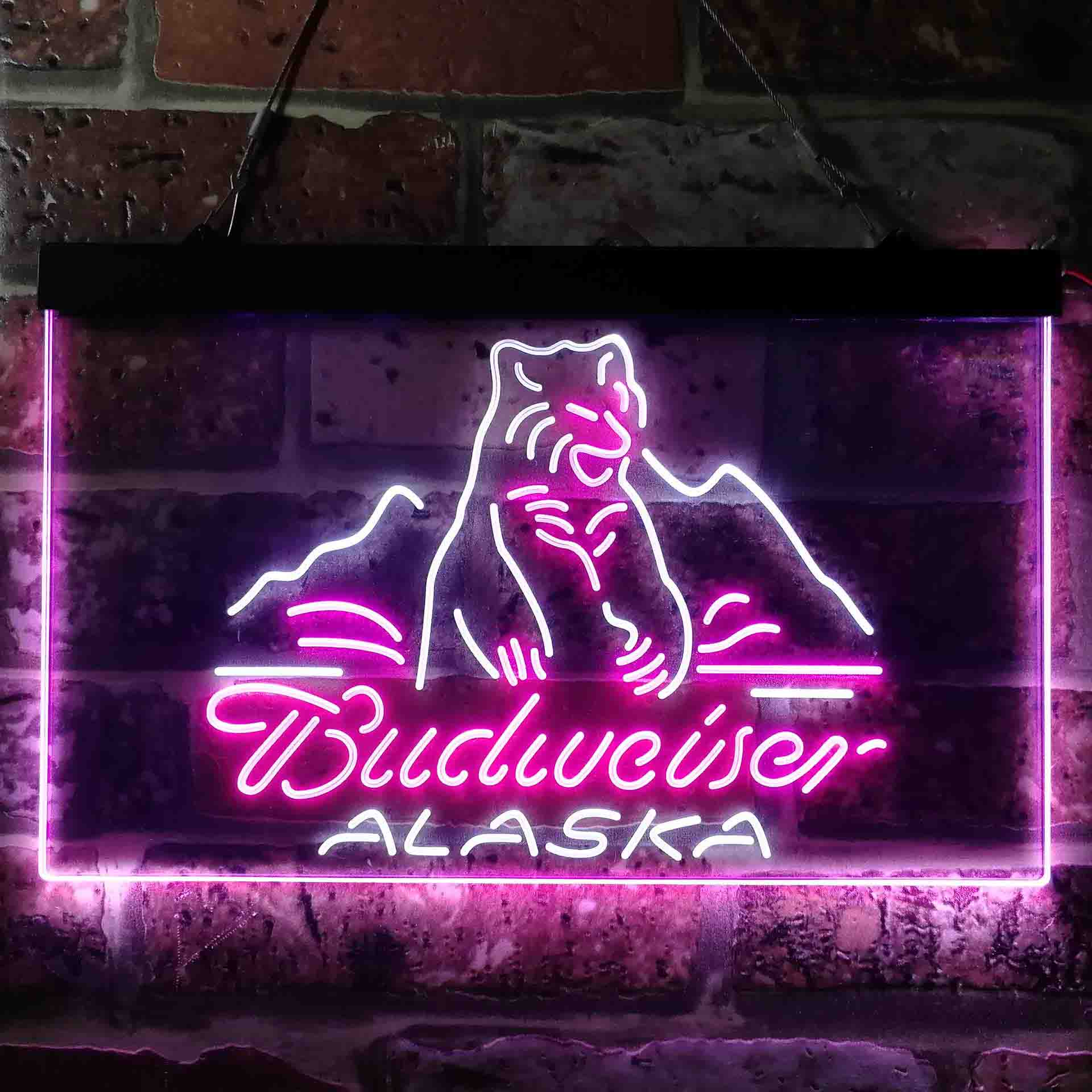 Budweiser Alsaka Polar Bear Beer Neon LED Sign