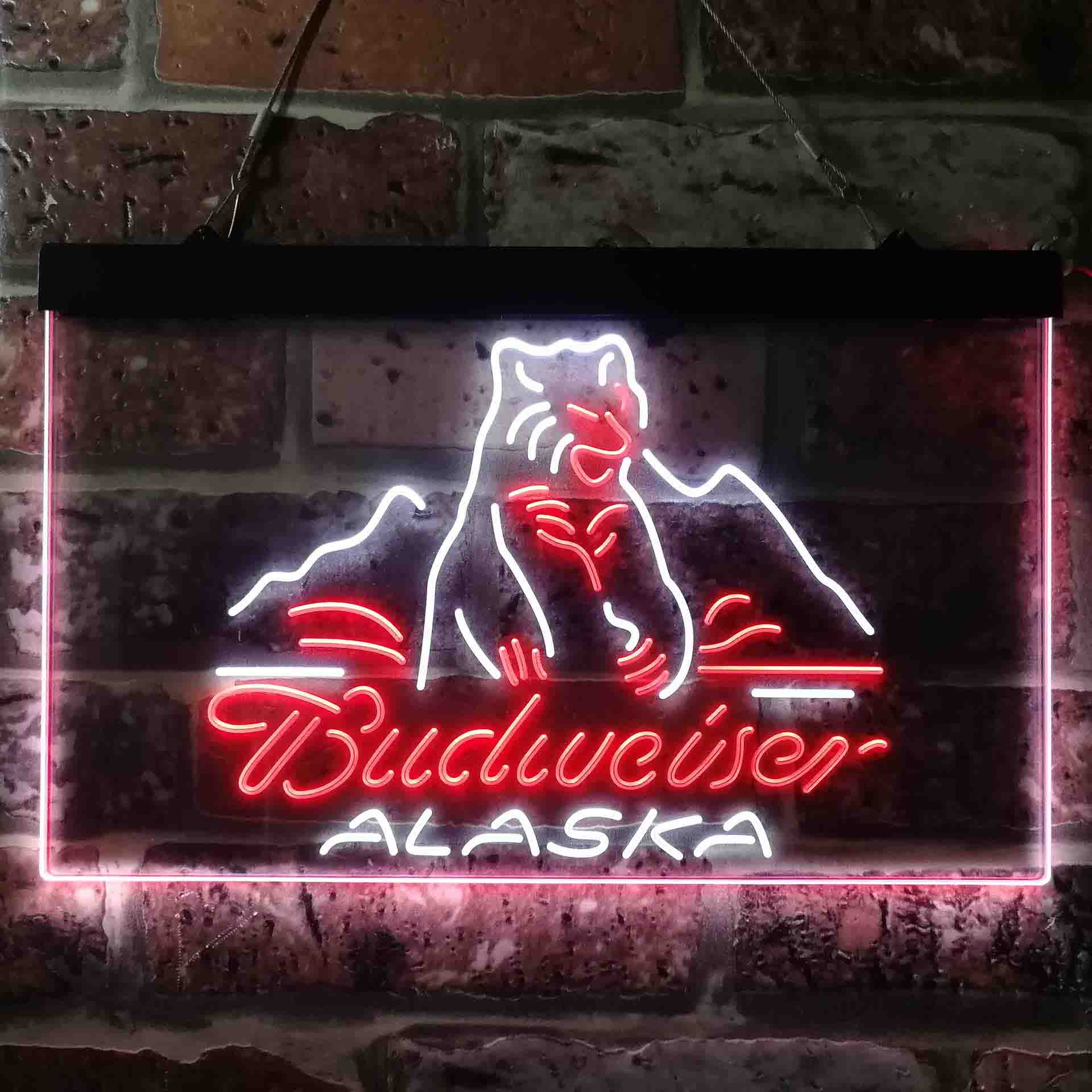 Budweiser Alsaka Polar Bear Beer Neon LED Sign