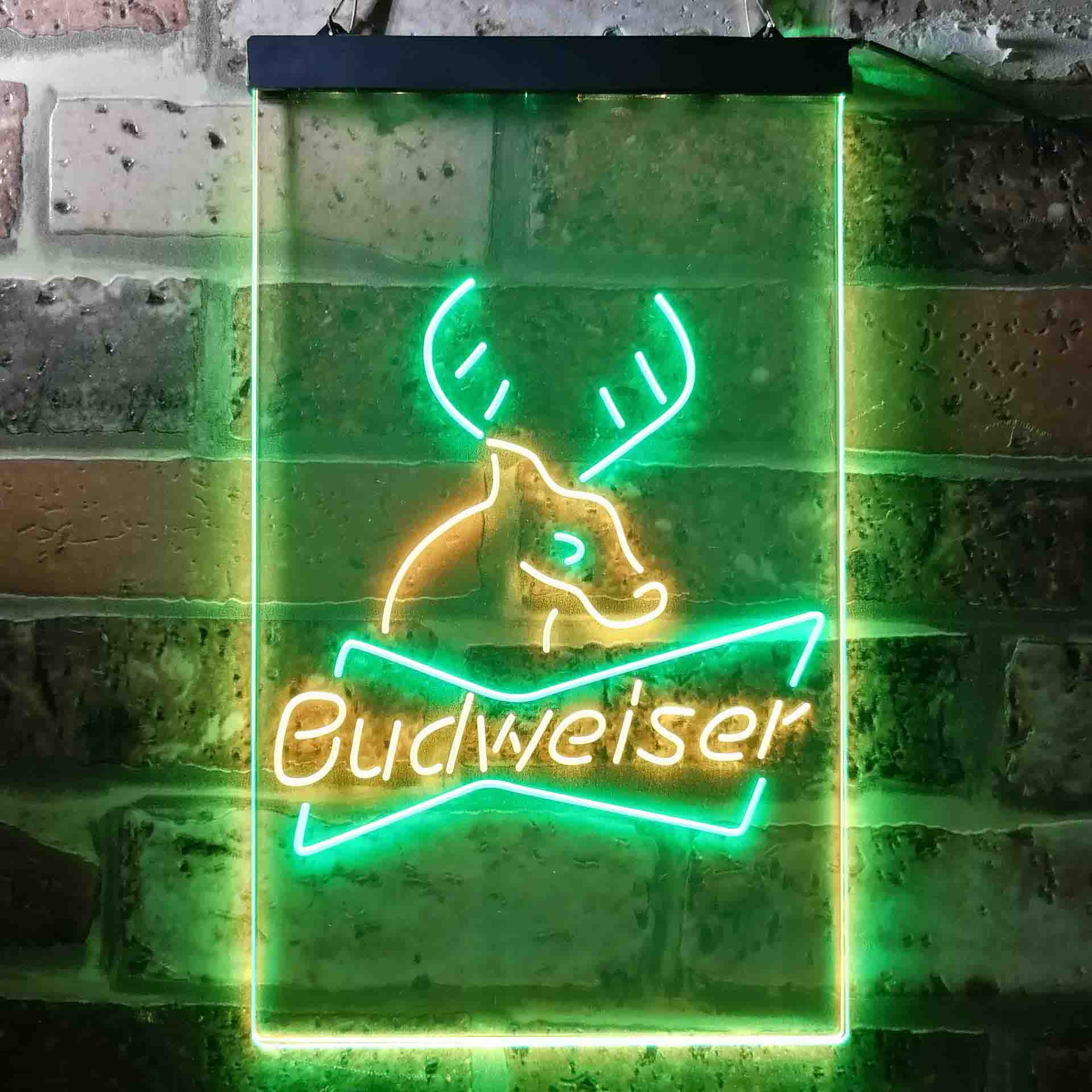 Budweiser Deer Hunting Cabin Neon LED Sign