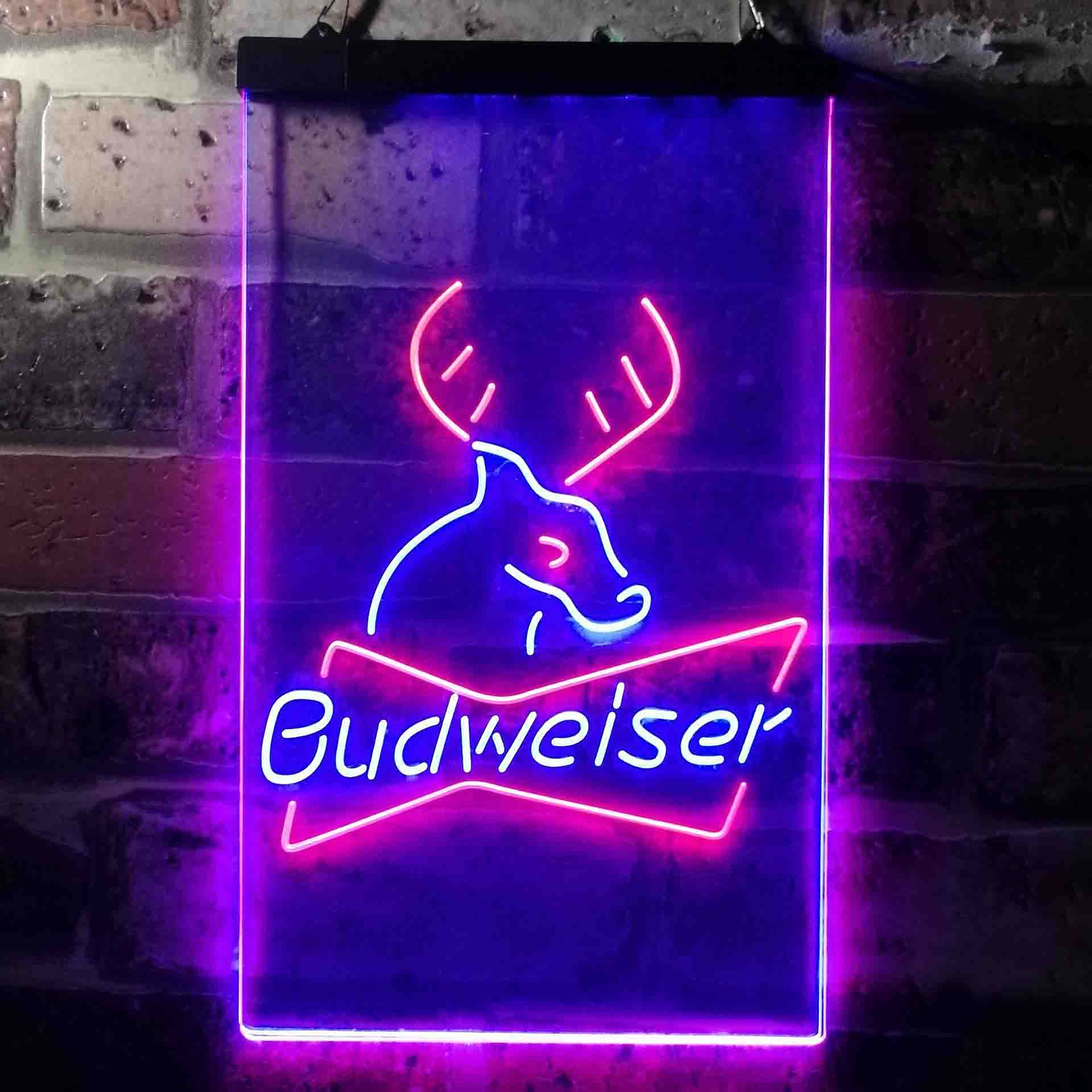 Budweiser Deer Hunting Cabin Neon LED Sign