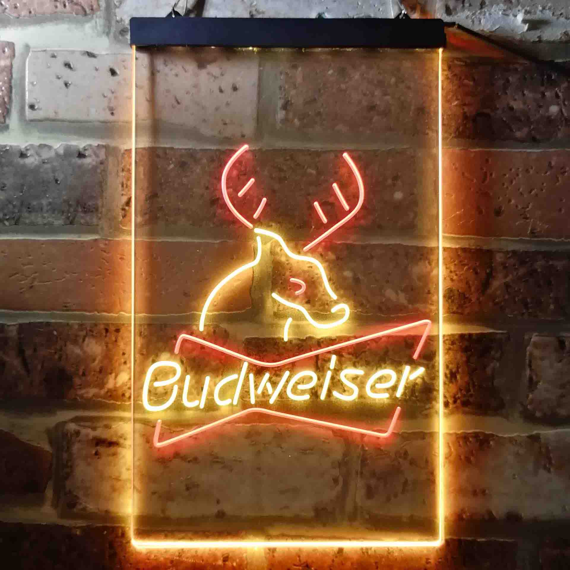 Budweiser Deer Hunting Cabin Neon LED Sign