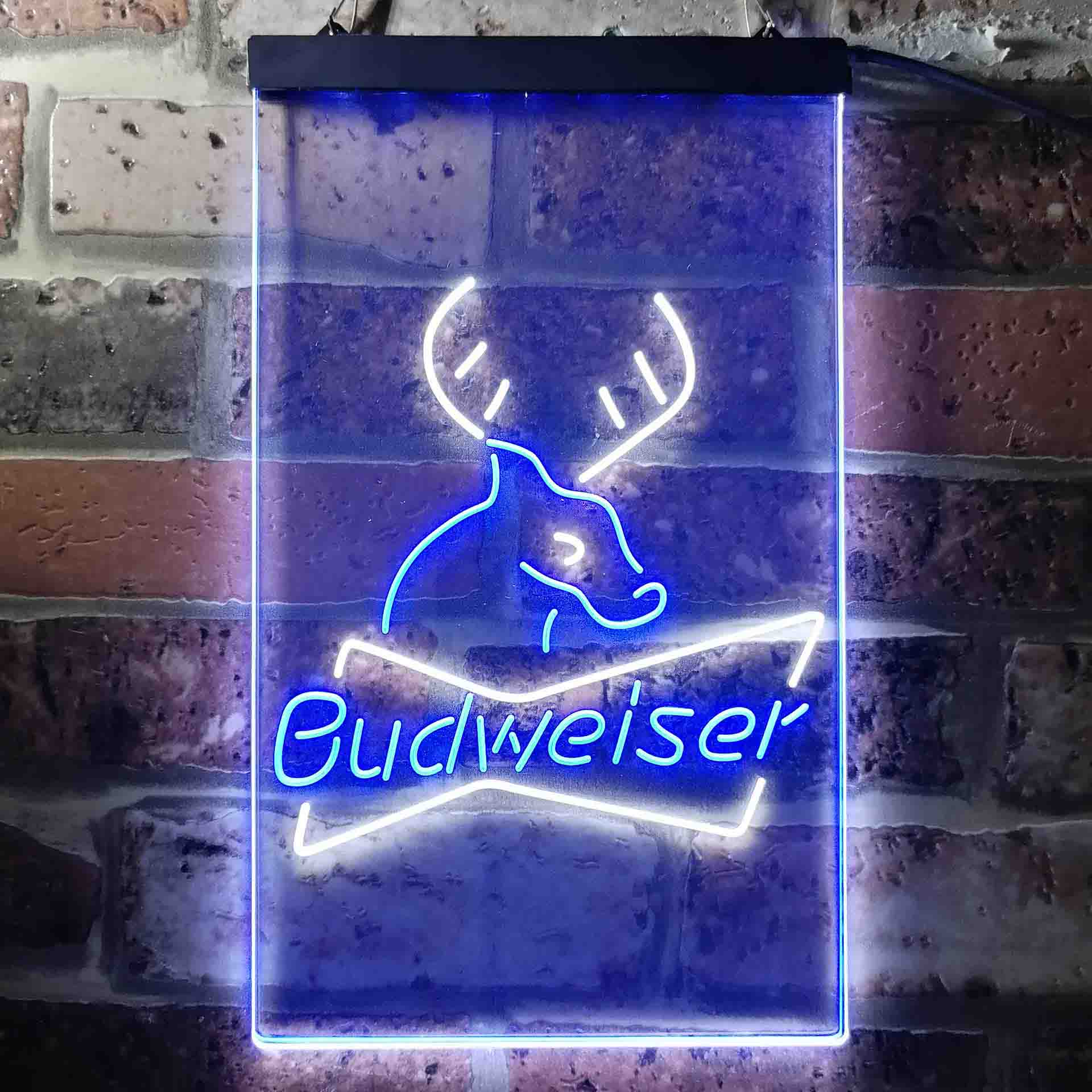 Budweiser Deer Hunting Cabin Neon LED Sign