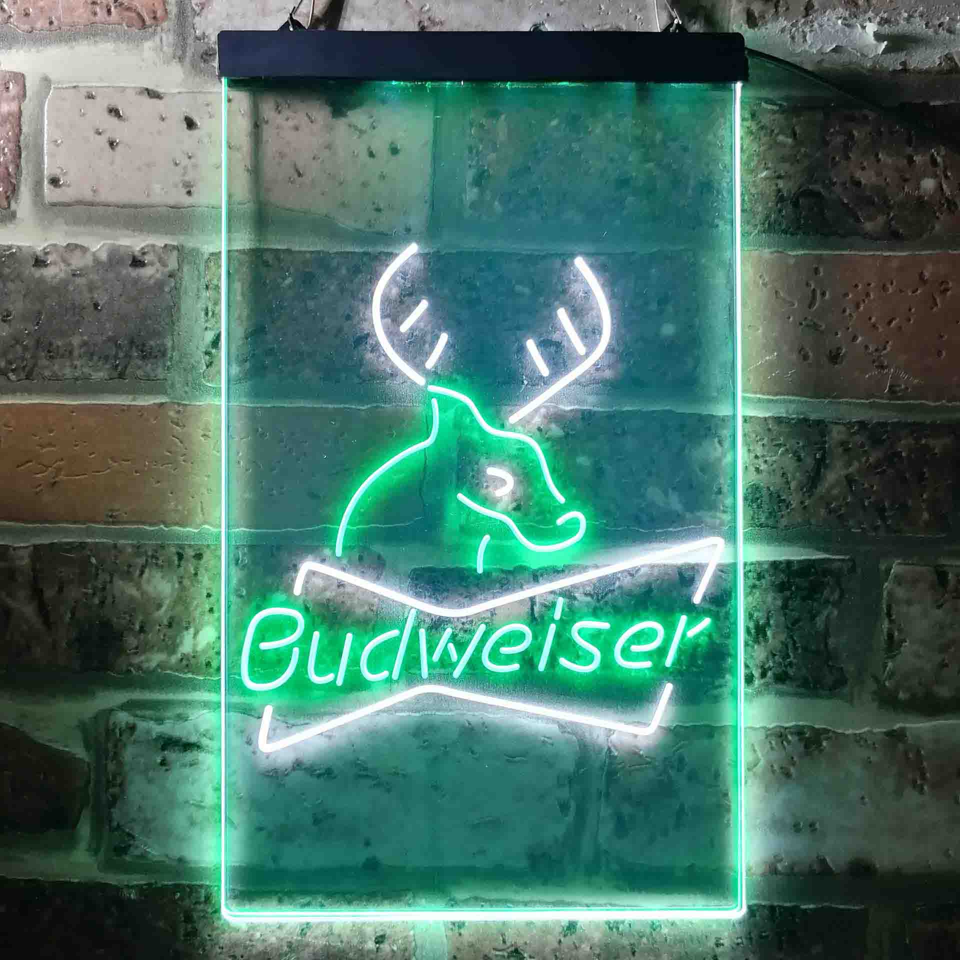 Budweiser Deer Hunting Cabin Neon LED Sign