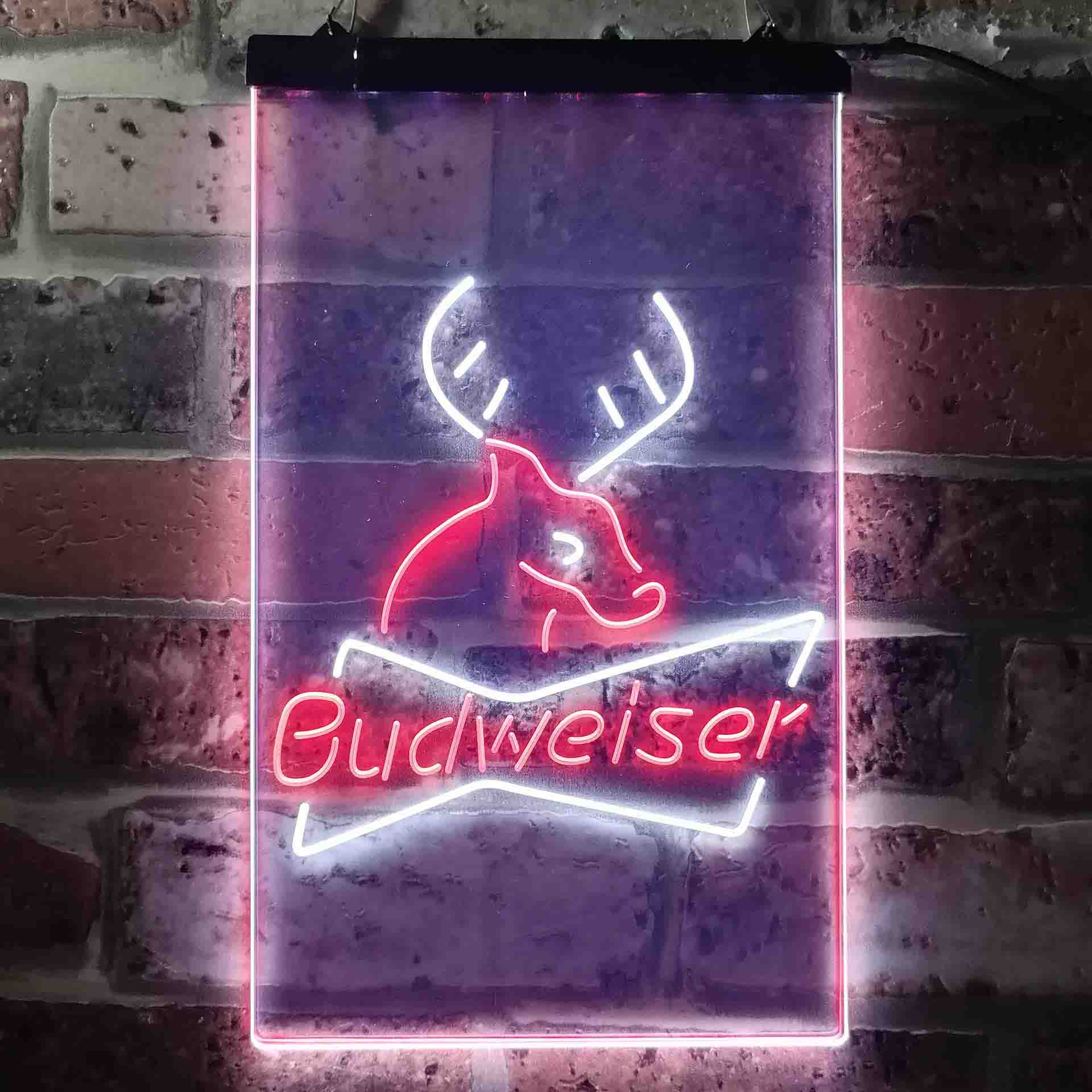 Budweiser Deer Hunting Cabin Neon LED Sign