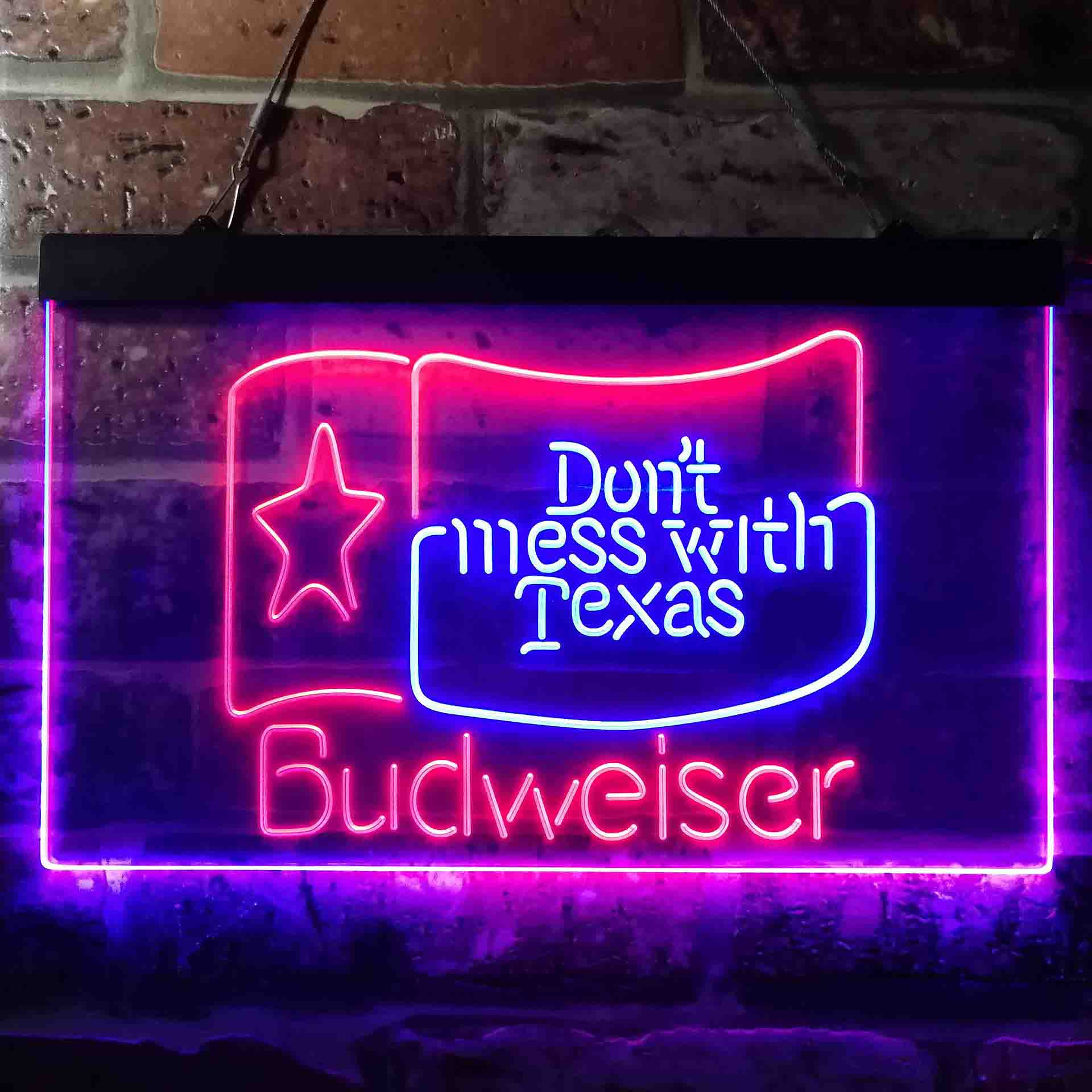 Budweiser Don't Mess with Texas Neon LED Sign