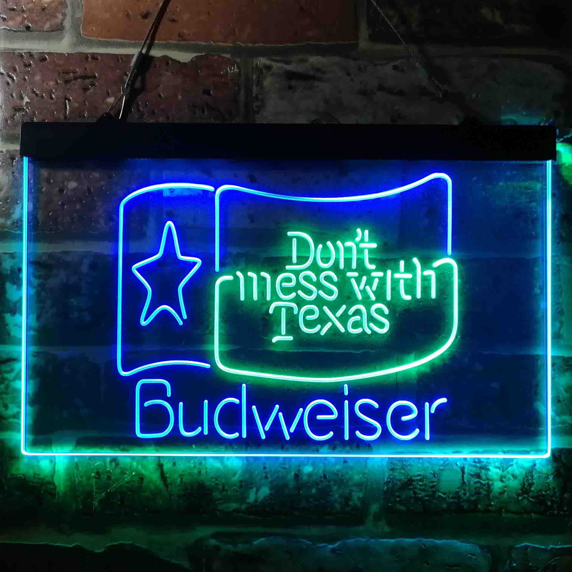 Budweiser Don't Mess with Texas Neon LED Sign