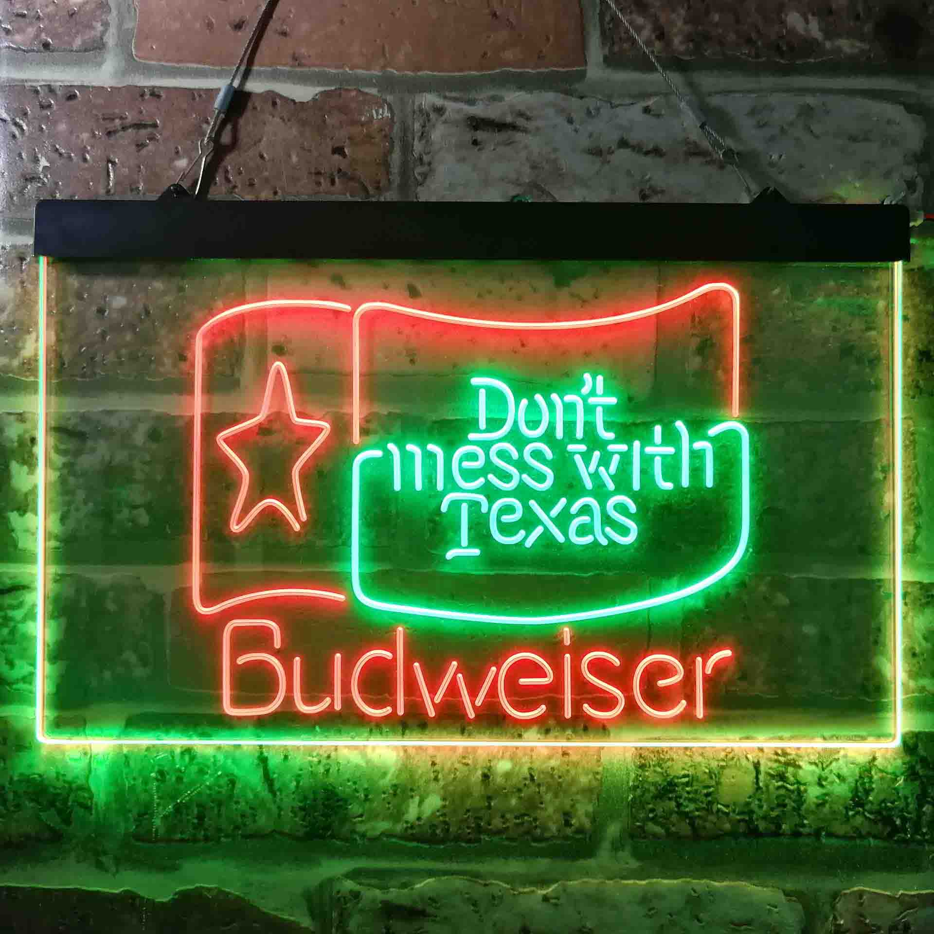 Budweiser Don't Mess with Texas Neon LED Sign