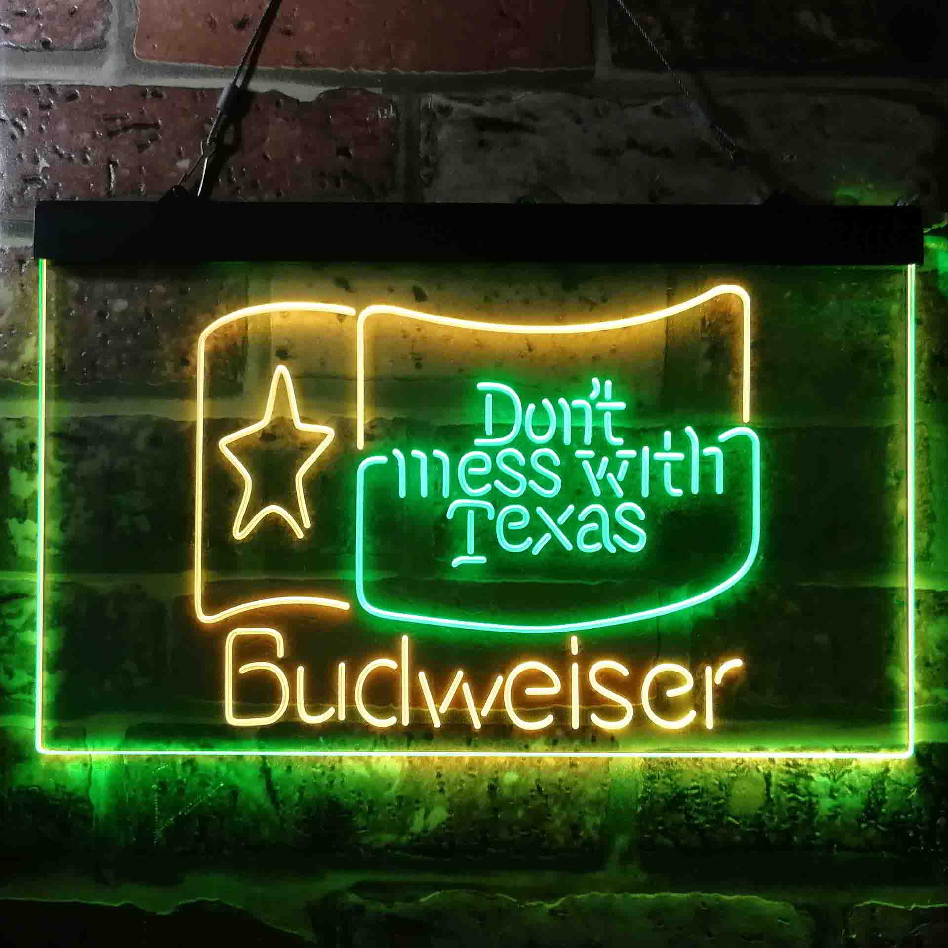 Budweiser Don't Mess with Texas Neon LED Sign