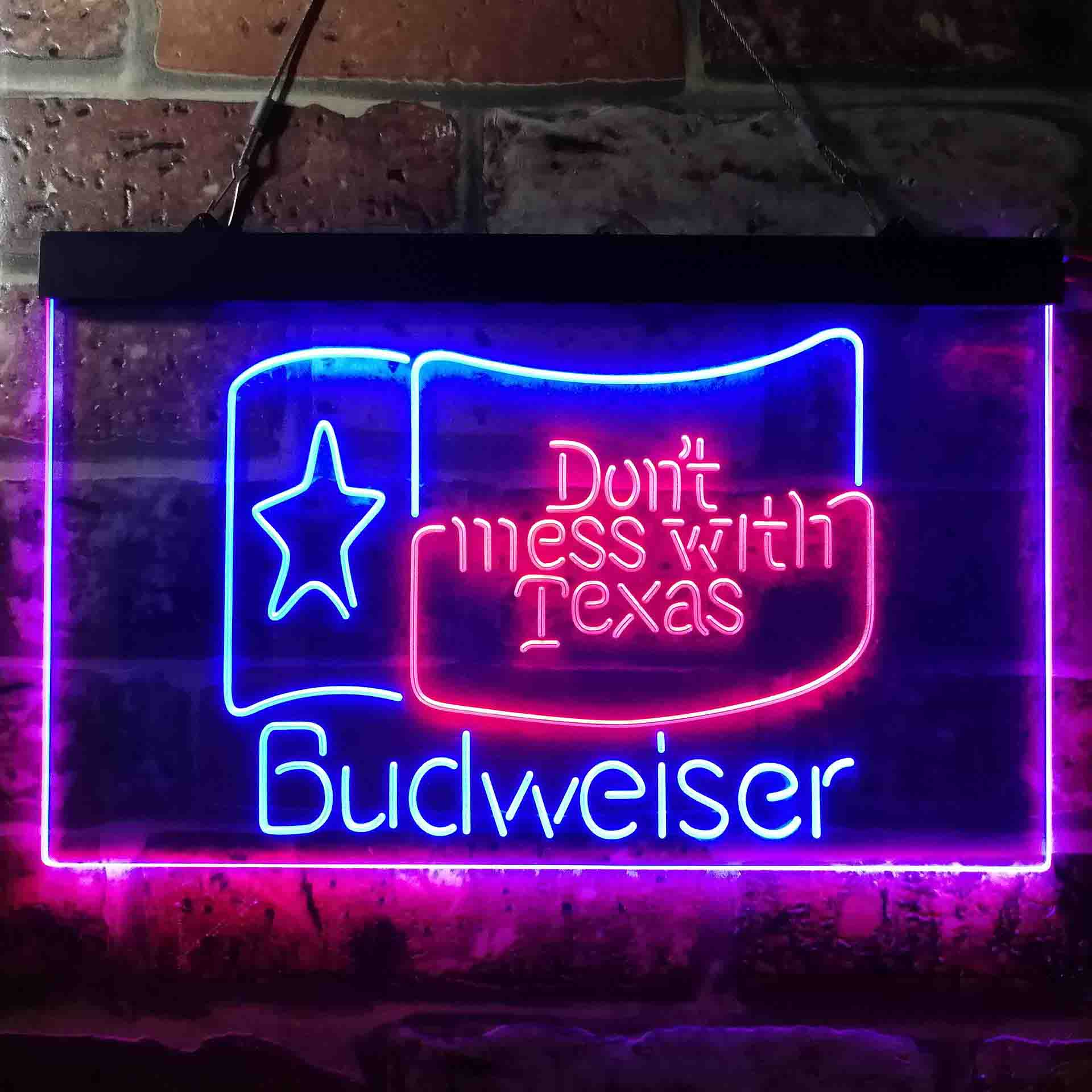 Budweiser Don't Mess with Texas Neon LED Sign