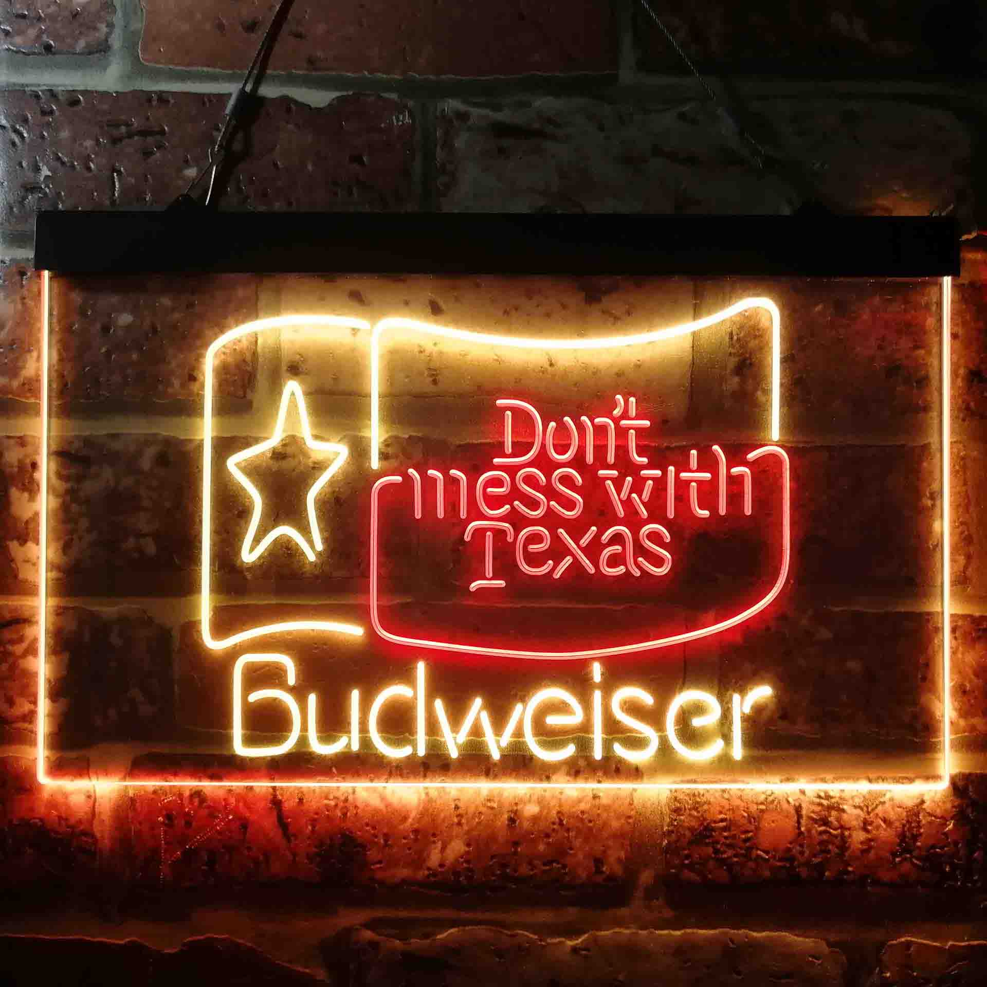 Budweiser Don't Mess with Texas Neon LED Sign