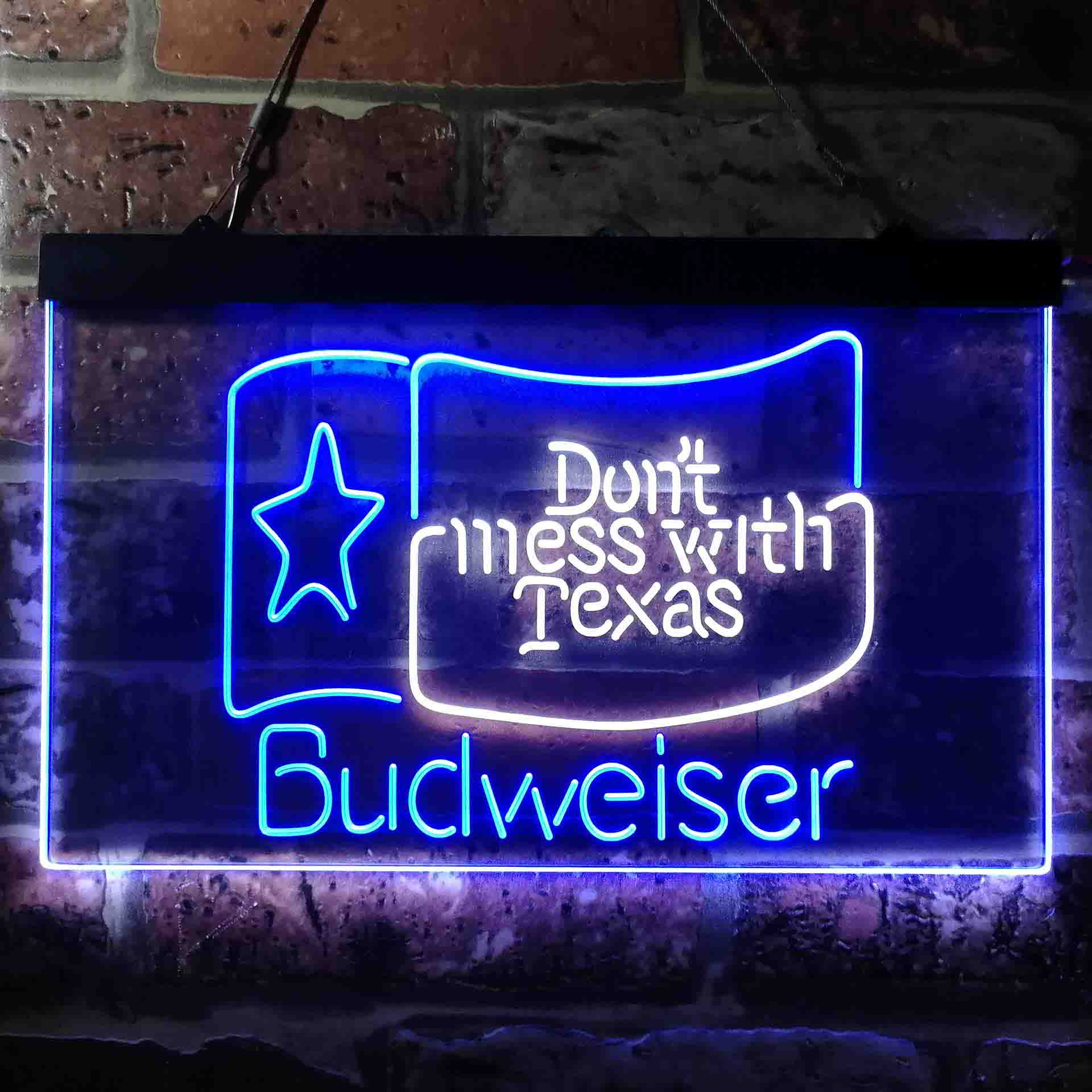 Budweiser Don't Mess with Texas Neon LED Sign