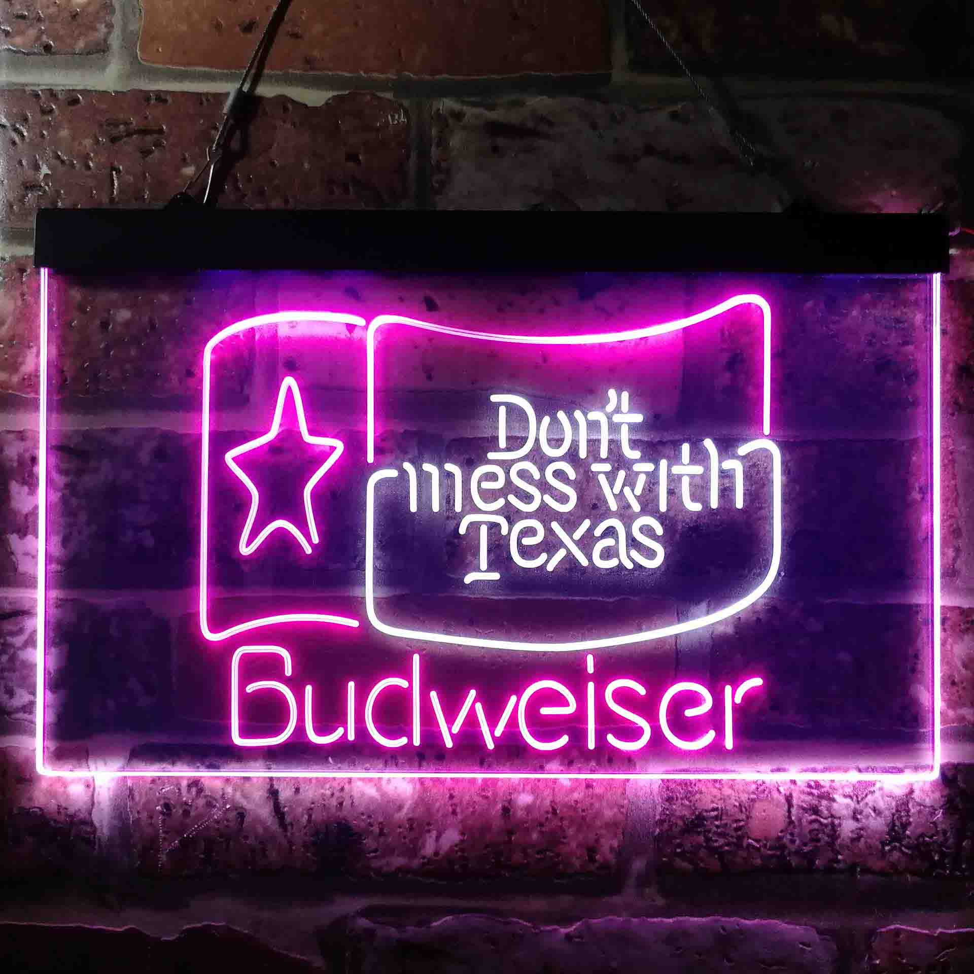 Budweiser Don't Mess with Texas Neon LED Sign