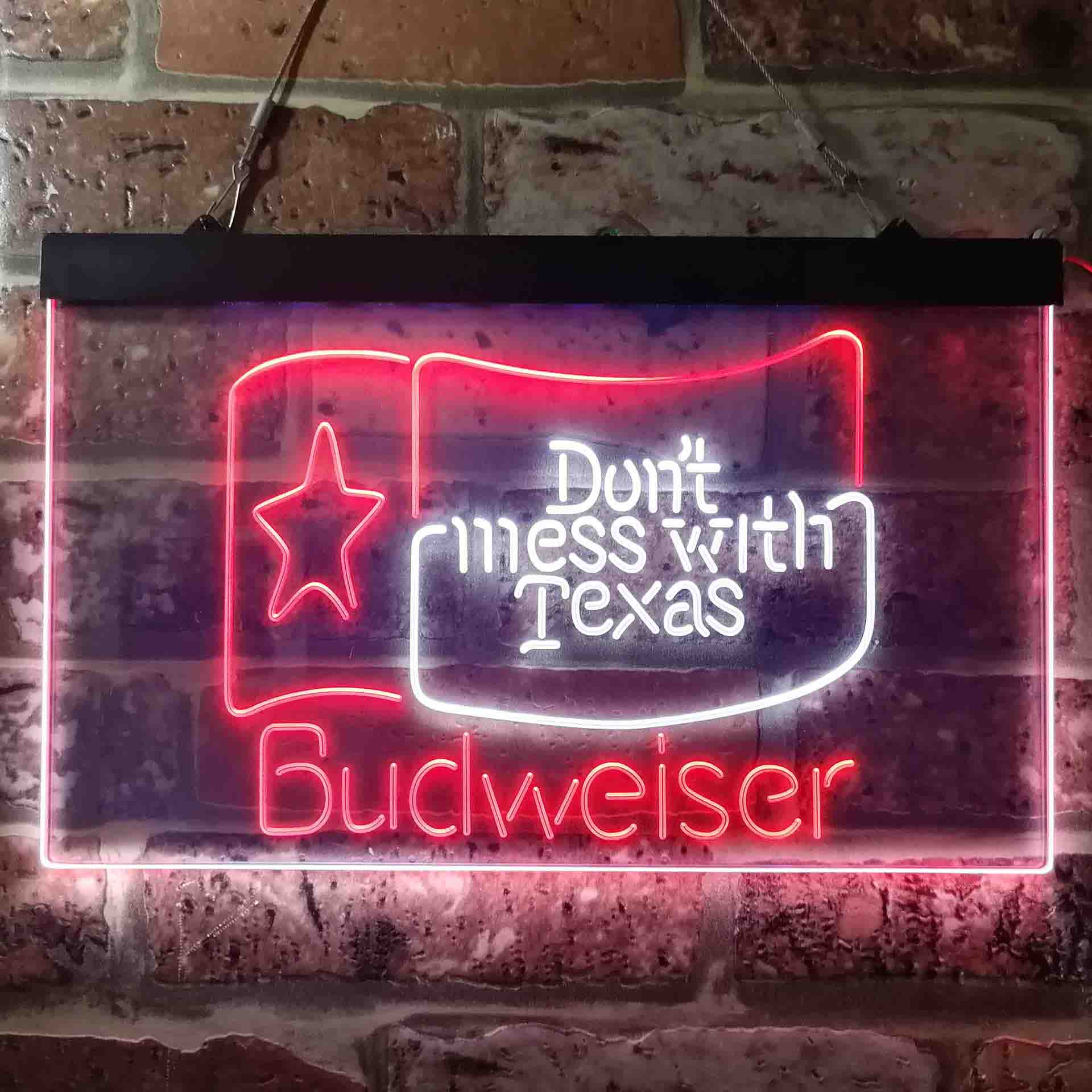 Budweiser Don't Mess with Texas Neon LED Sign