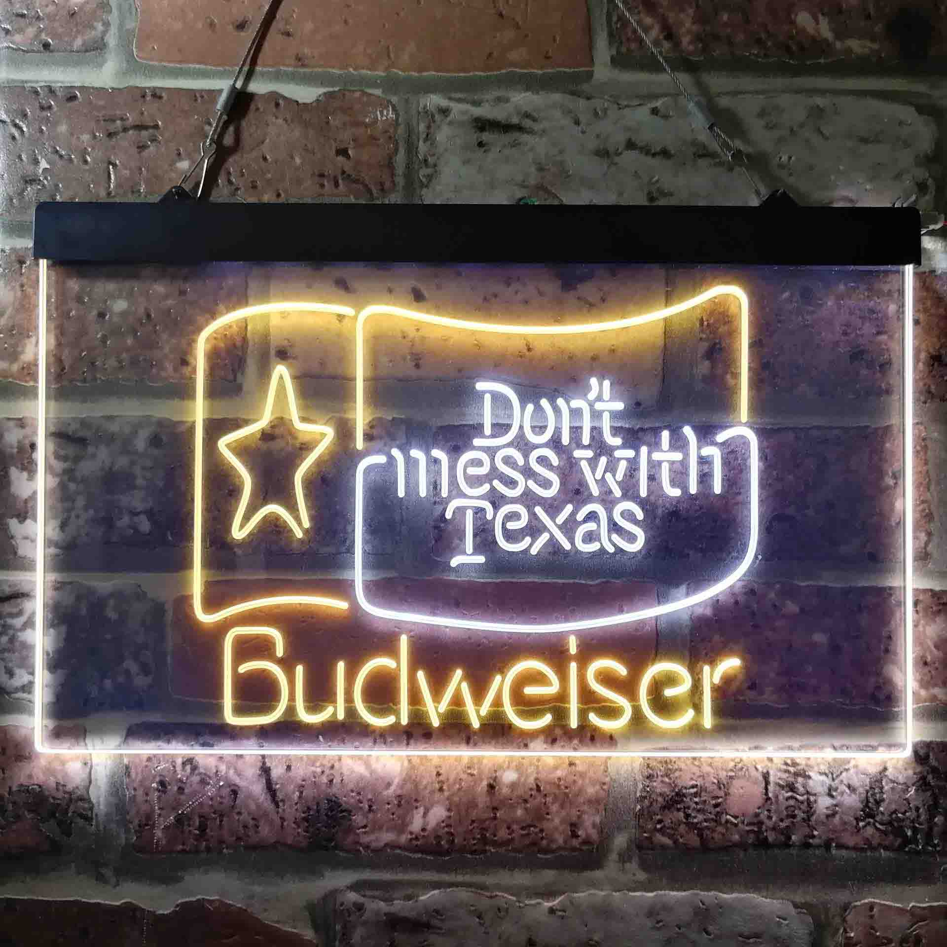 Budweiser Don't Mess with Texas Neon LED Sign