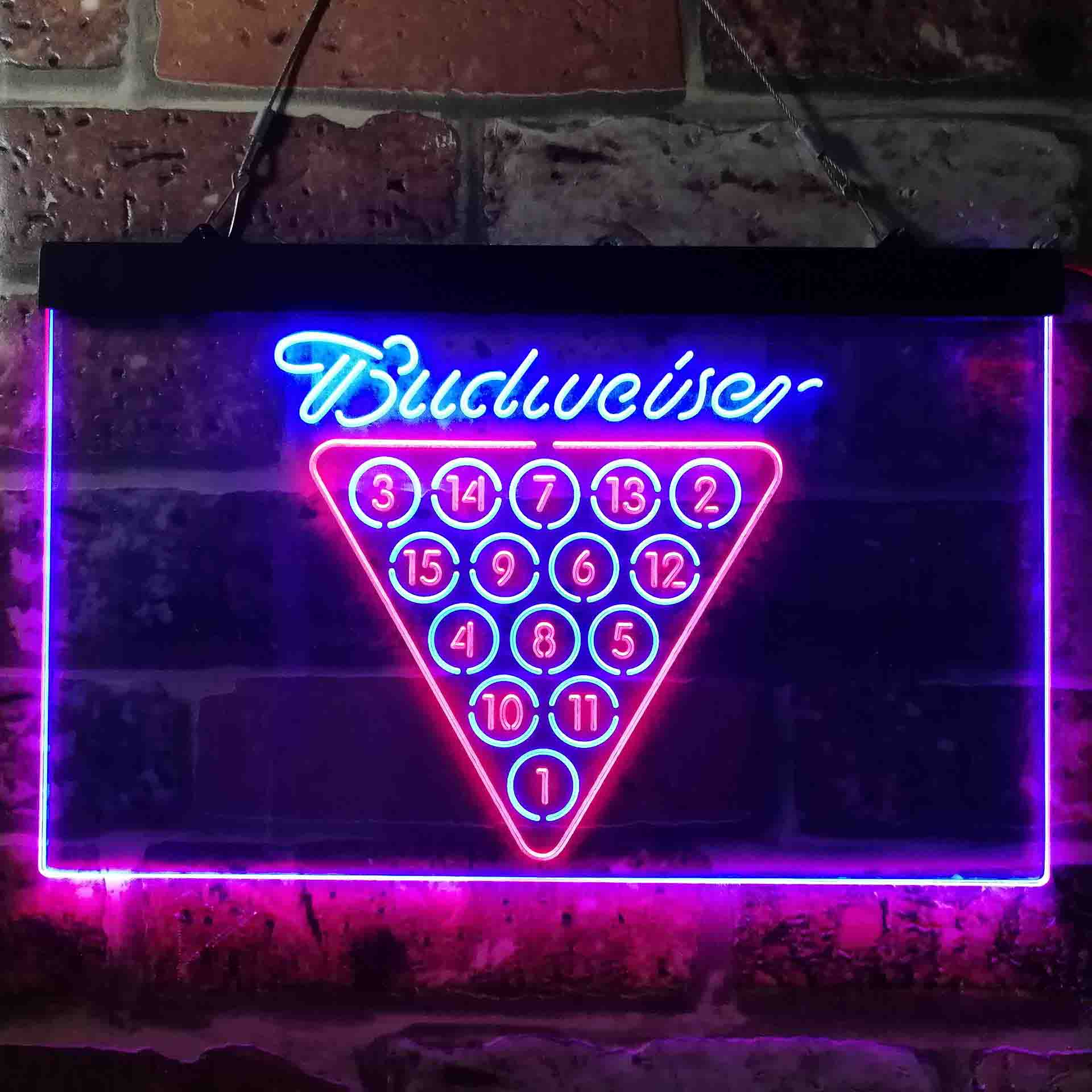 Budweiser Pool Room Man Cave Neon LED Sign