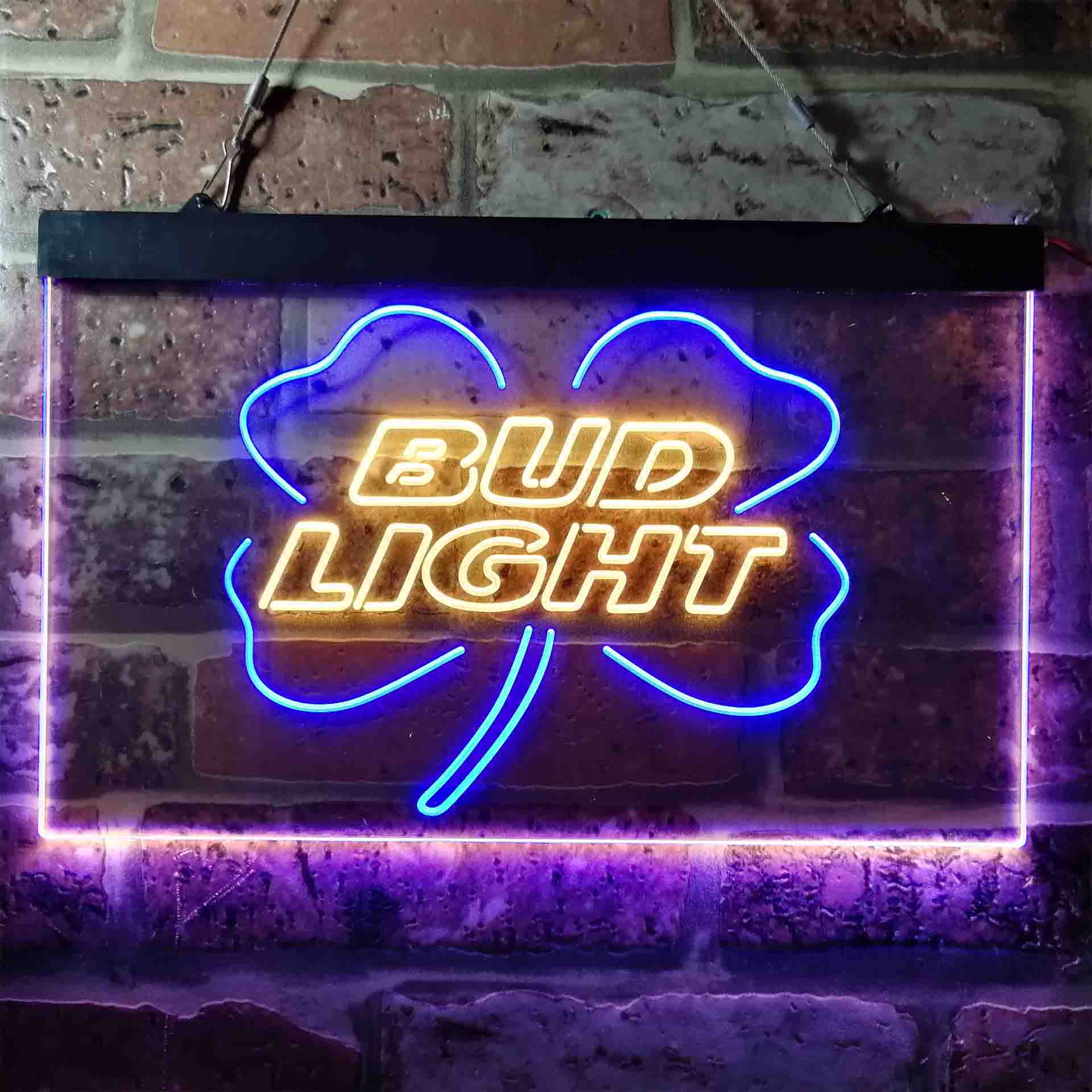Bud Light Clover Bar Neon LED Sign