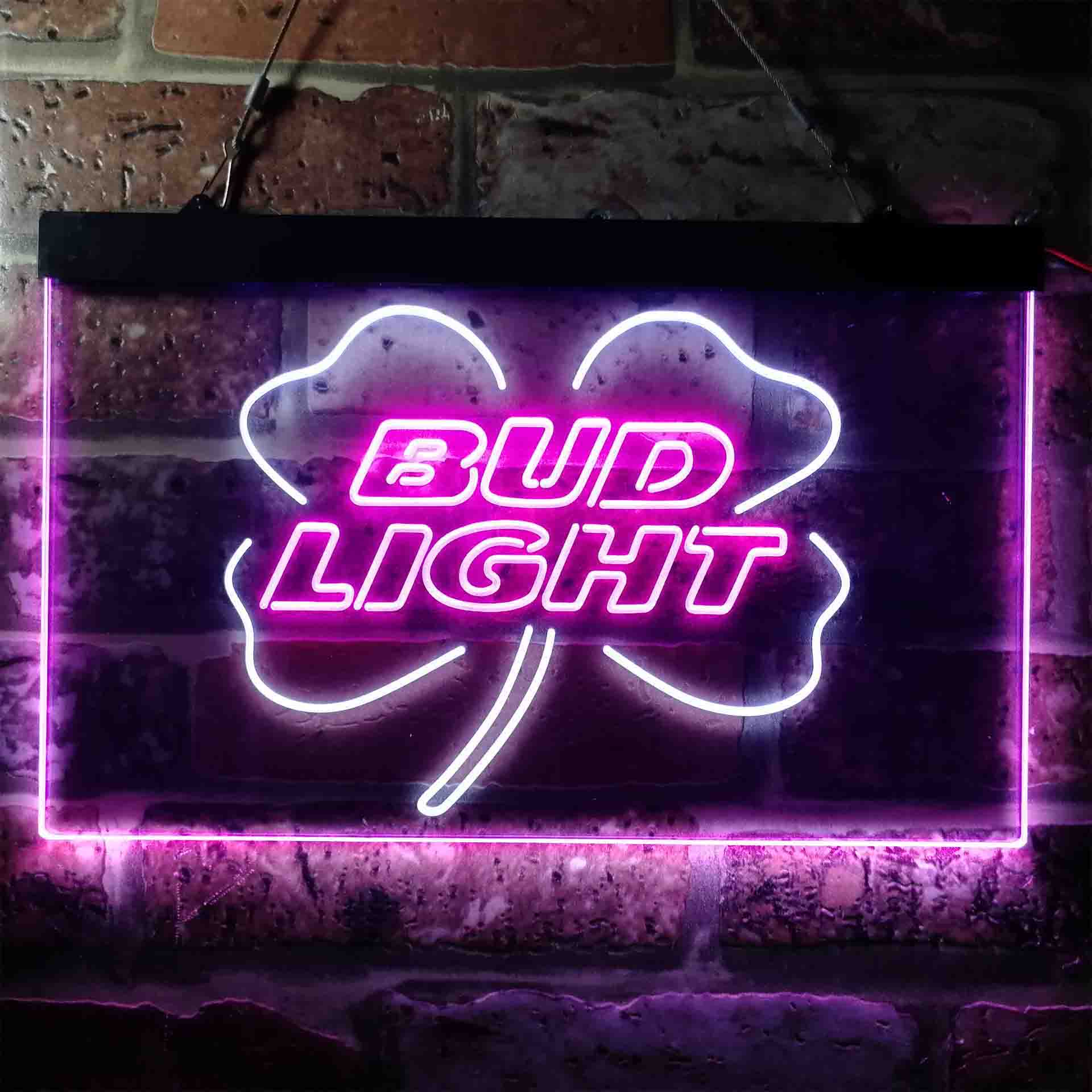 Bud Light Clover Bar Neon LED Sign