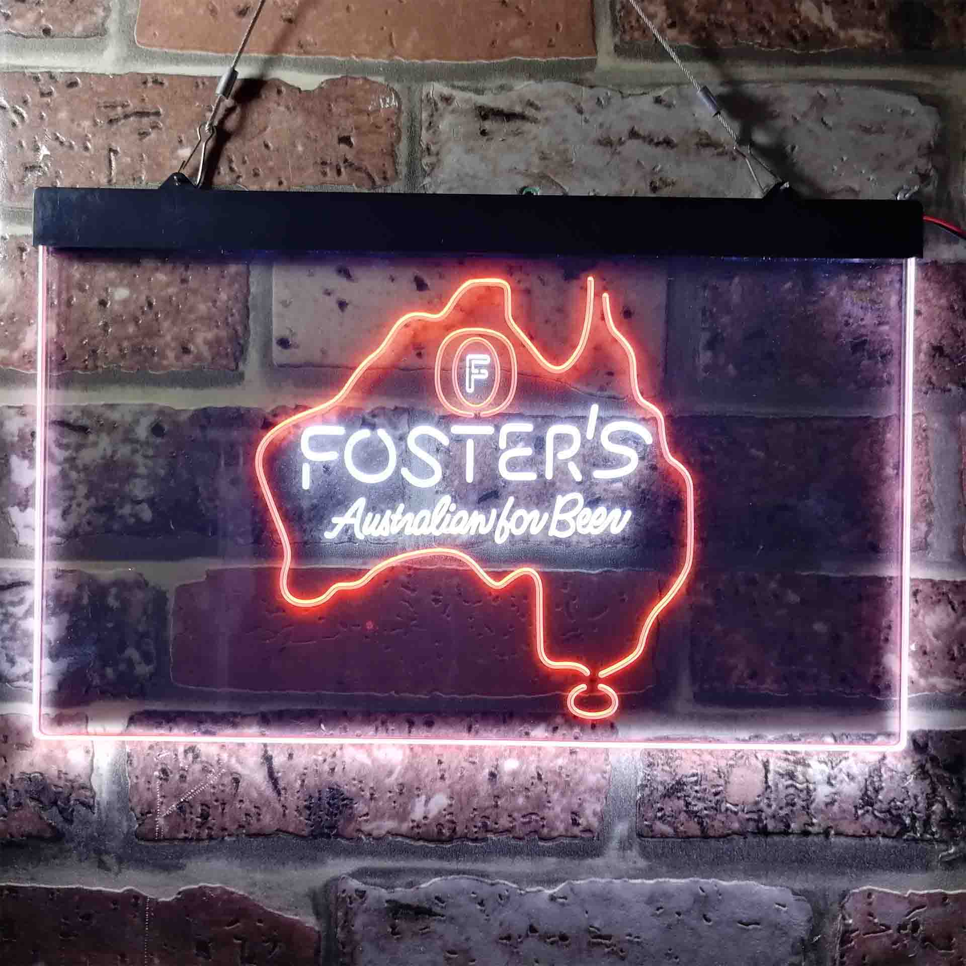 Foster Australian Beer Map Neon LED Sign