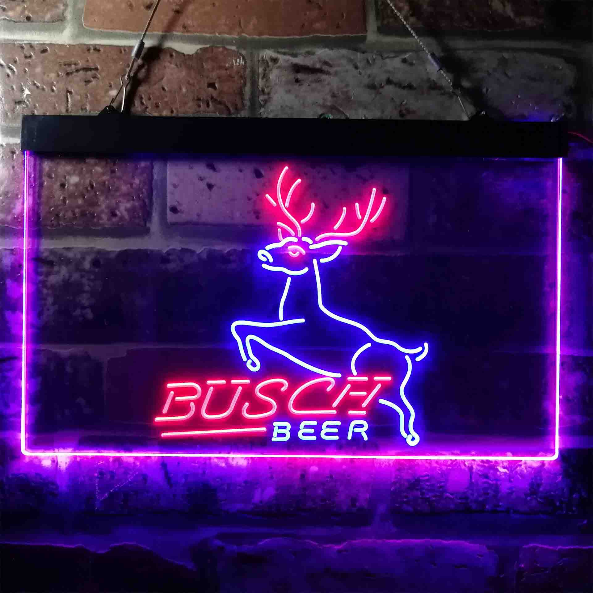 Busch Deer Jump Grassland Neon LED Sign