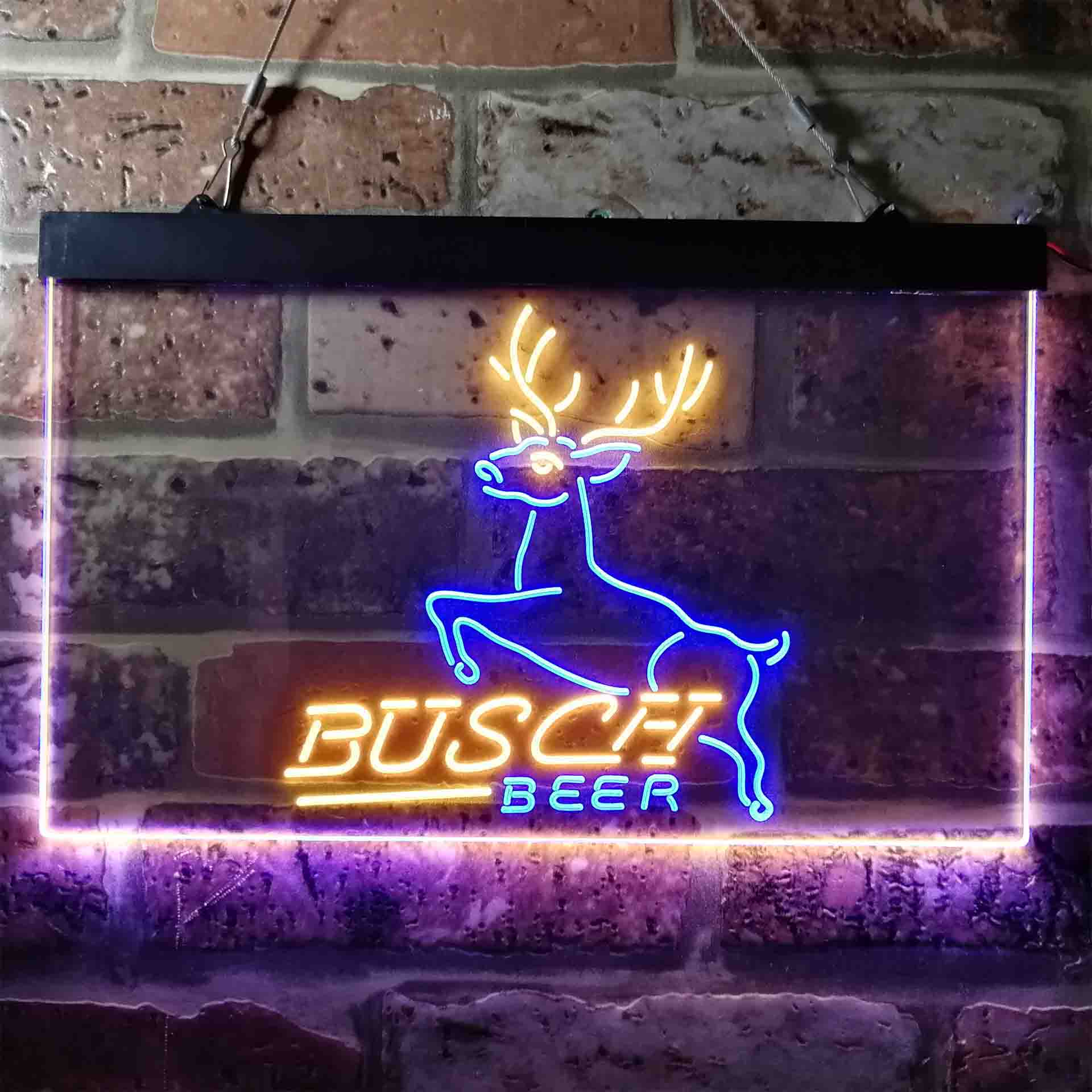 Busch Deer Jump Grassland Neon LED Sign