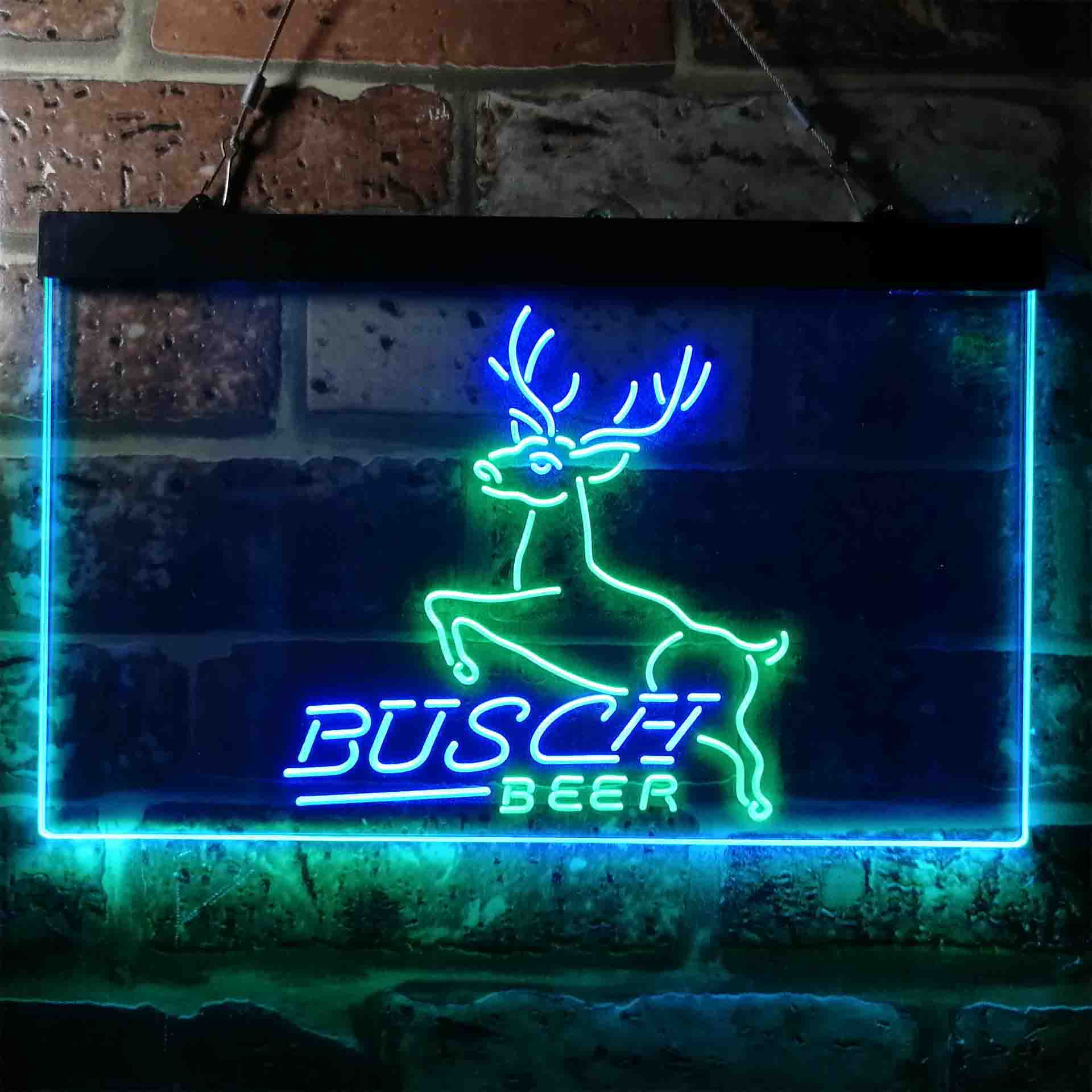 Busch Deer Jump Grassland Neon LED Sign