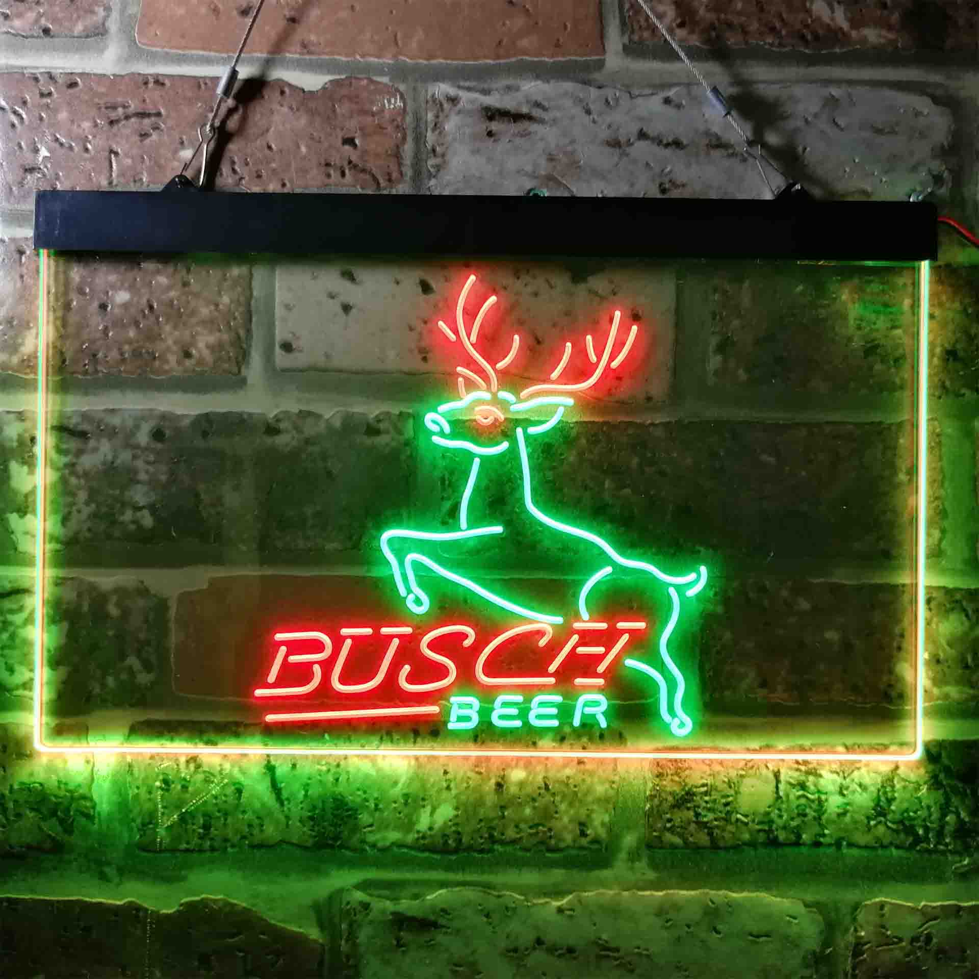 Busch Deer Jump Grassland Neon LED Sign