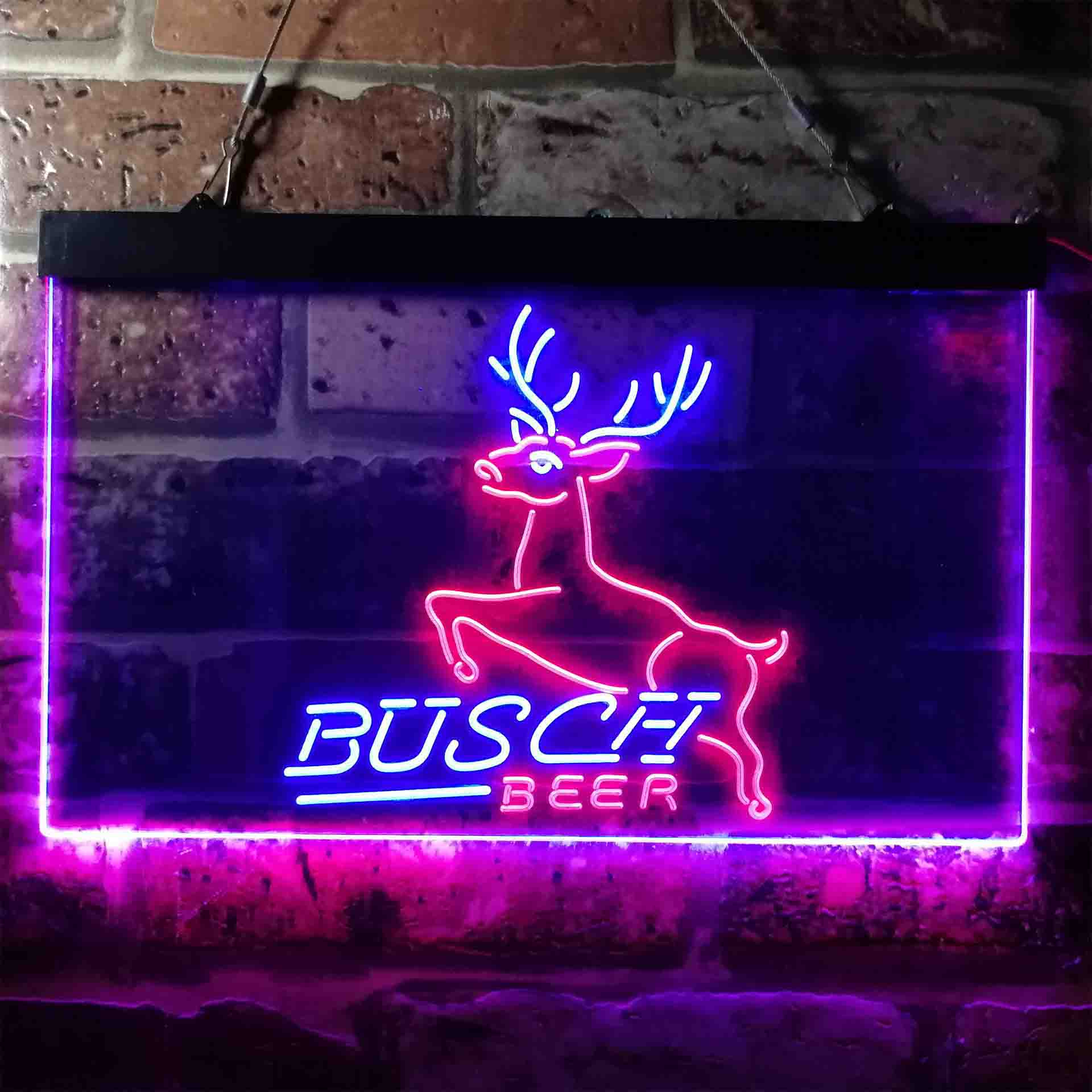 Busch Deer Jump Grassland Neon LED Sign