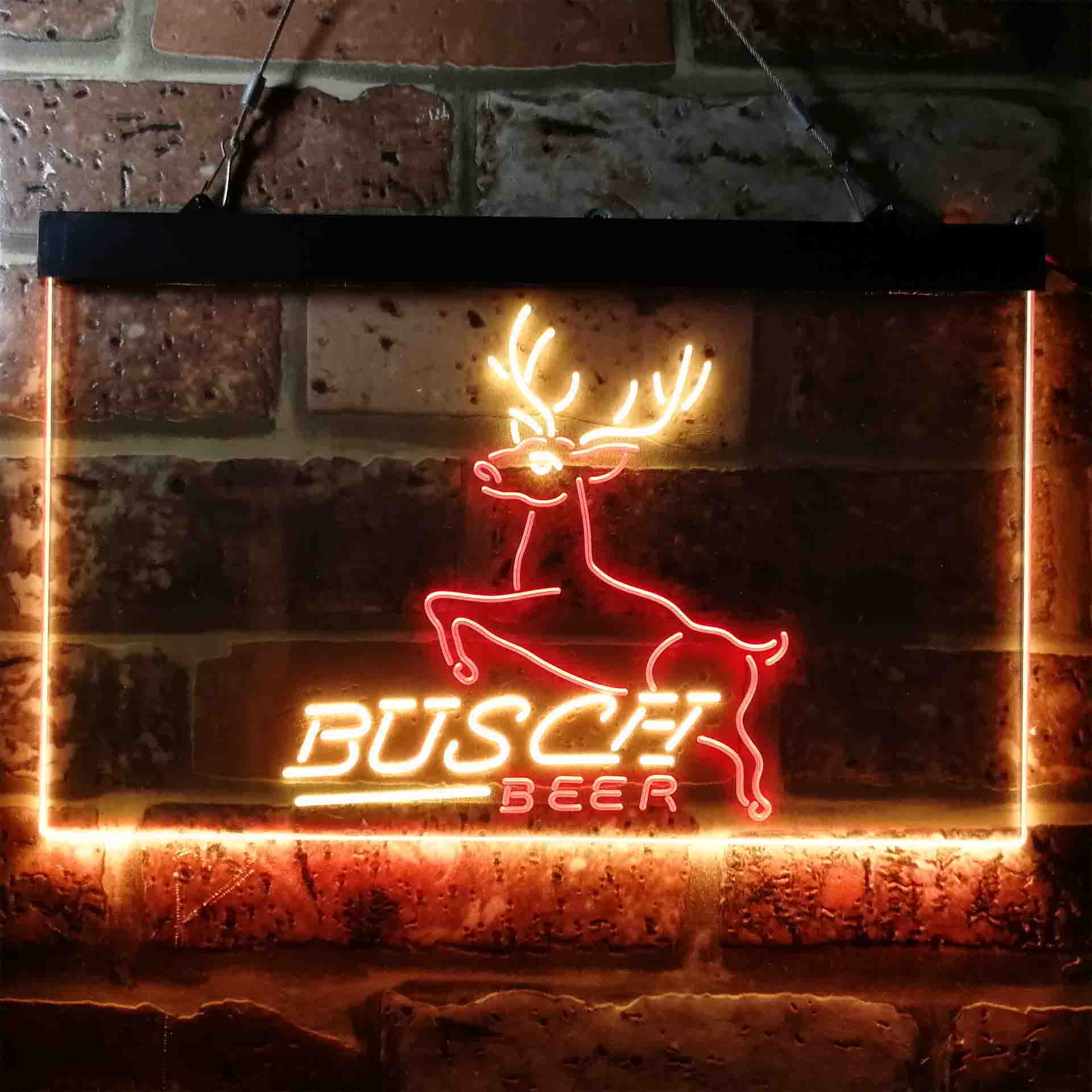 Busch Deer Jump Grassland Neon LED Sign