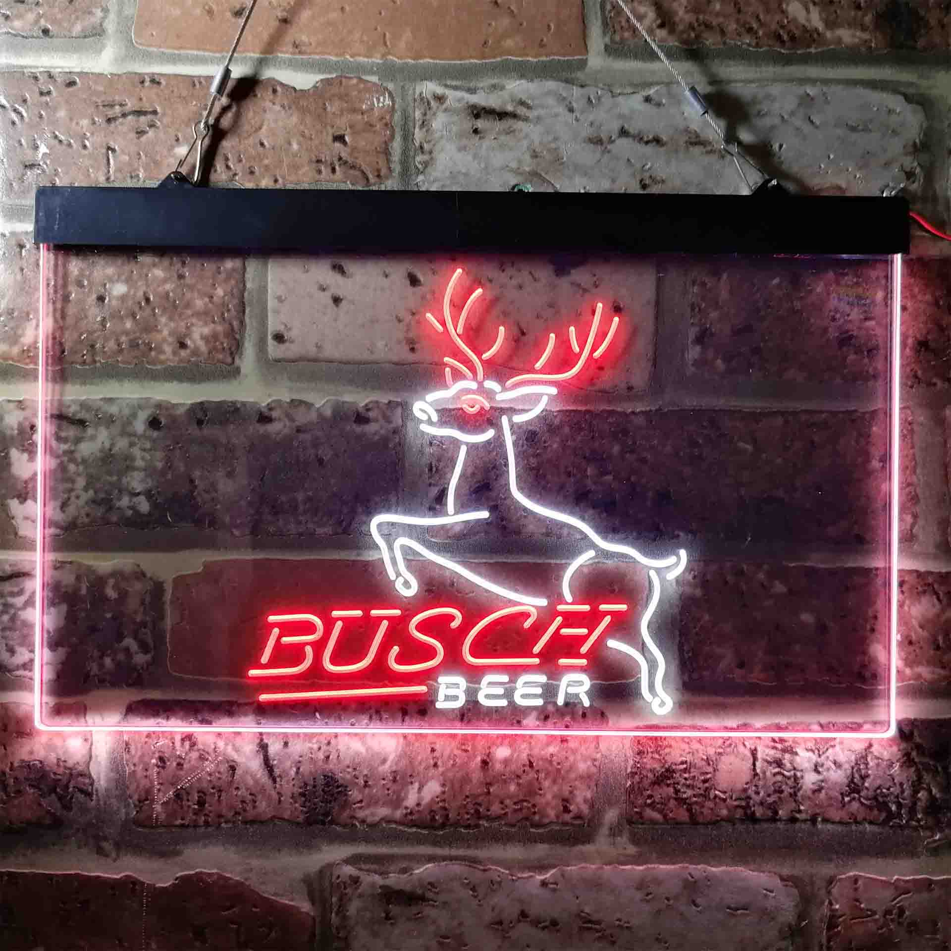 Busch Deer Jump Grassland Neon LED Sign