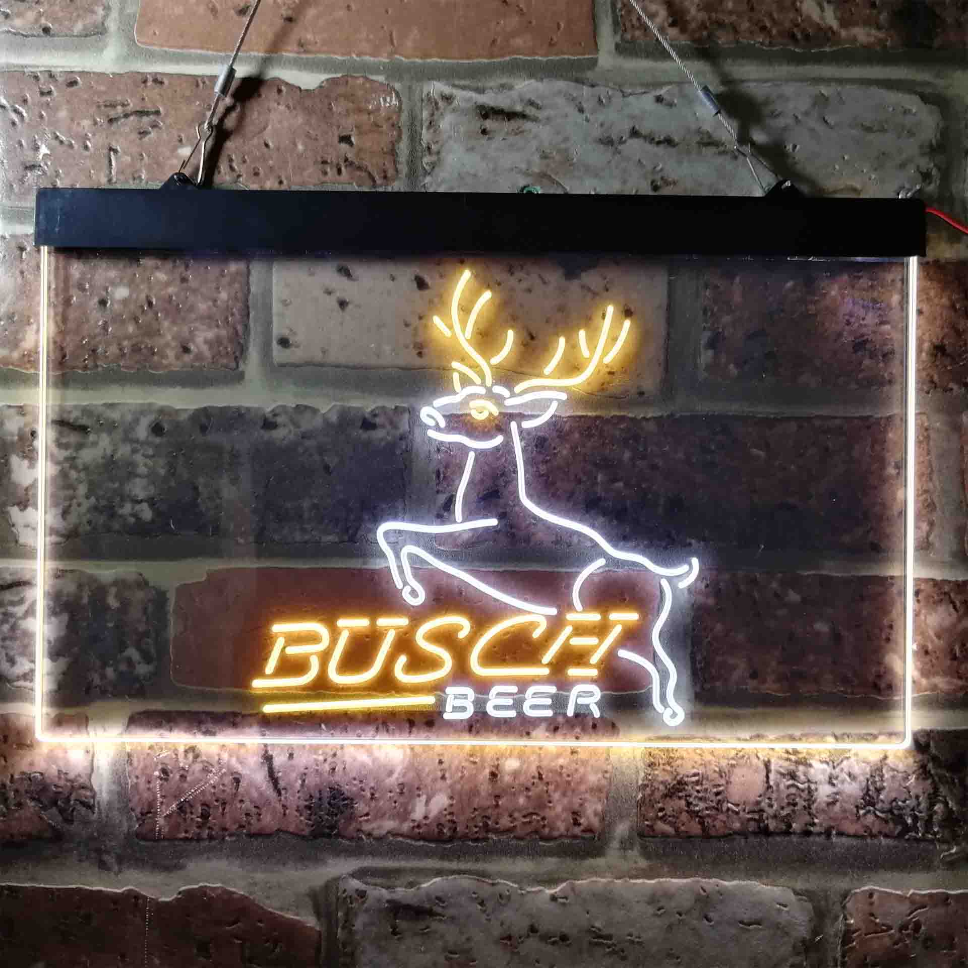 Busch Deer Jump Grassland Neon LED Sign