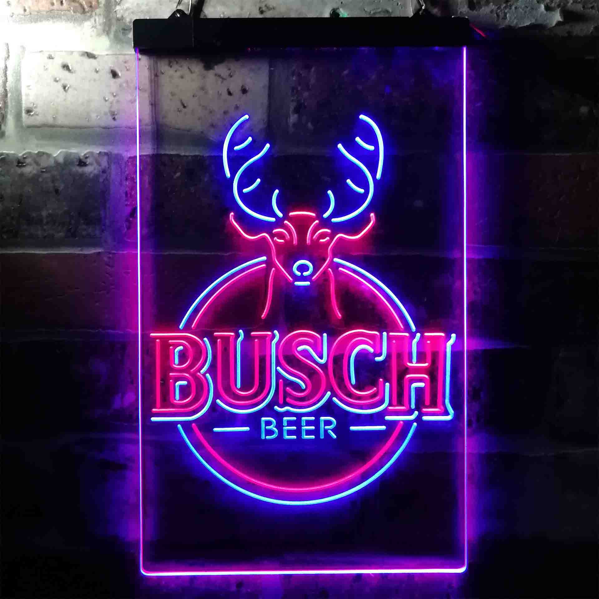 Busch Beer Deer Vertical Circle Neon LED Sign