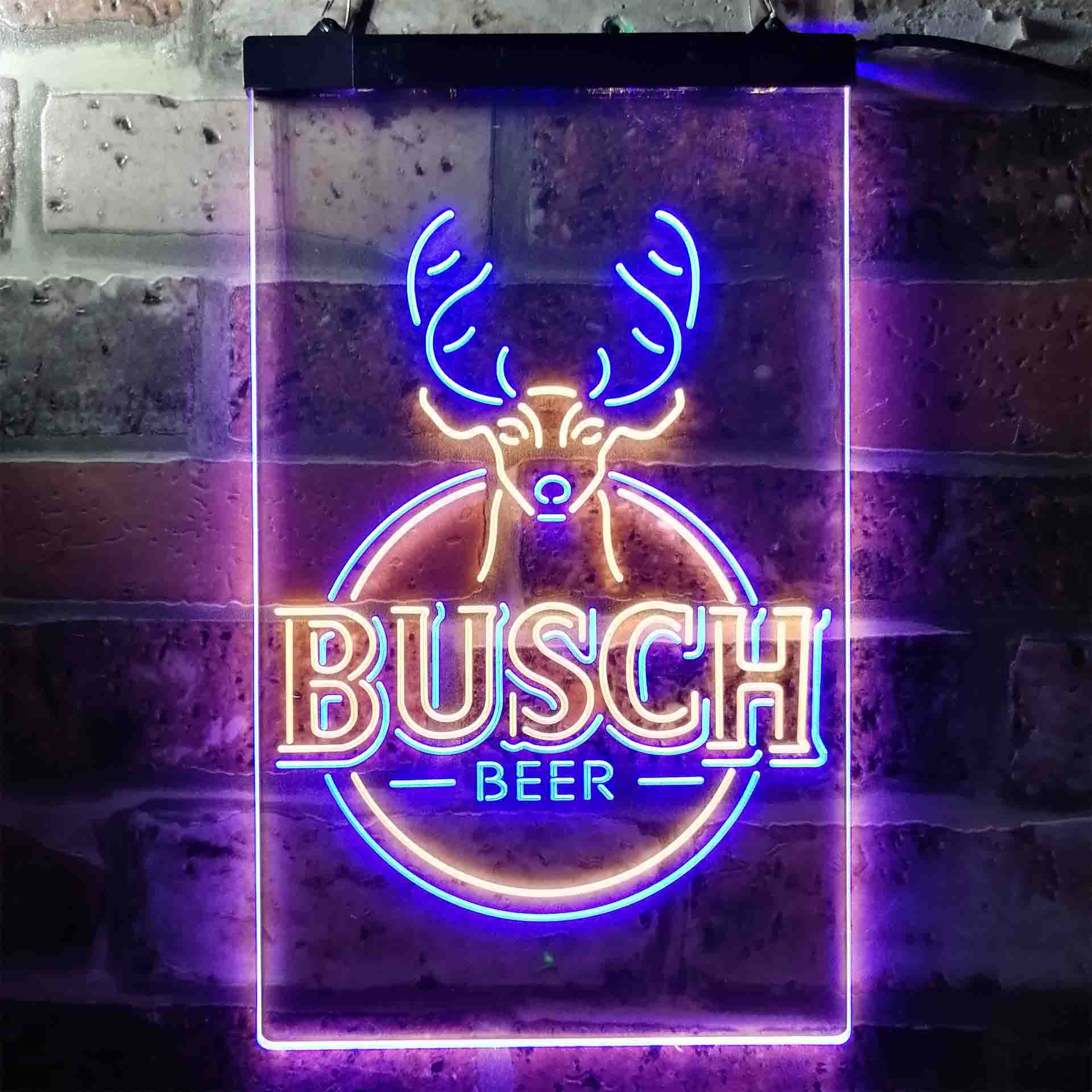 Busch Beer Deer Vertical Circle Neon LED Sign