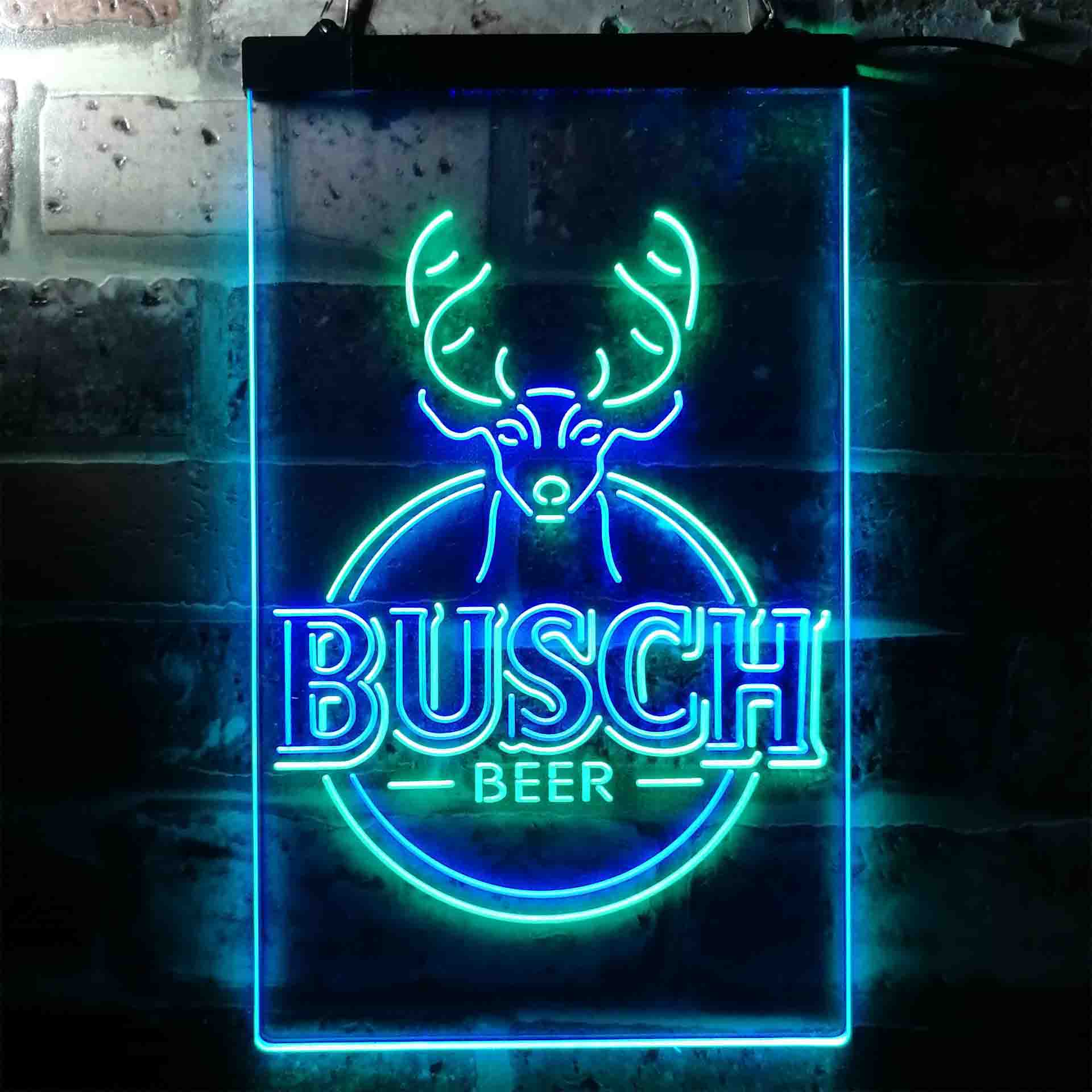 Busch Beer Deer Vertical Circle Neon LED Sign