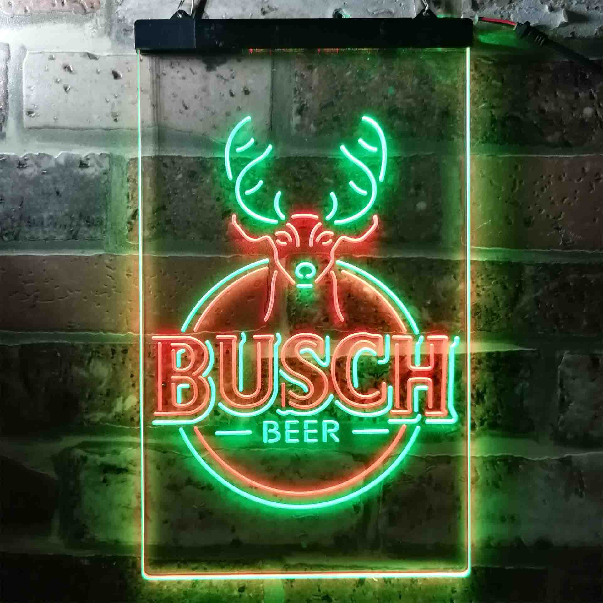 Busch Beer Deer Vertical Circle Neon LED Sign