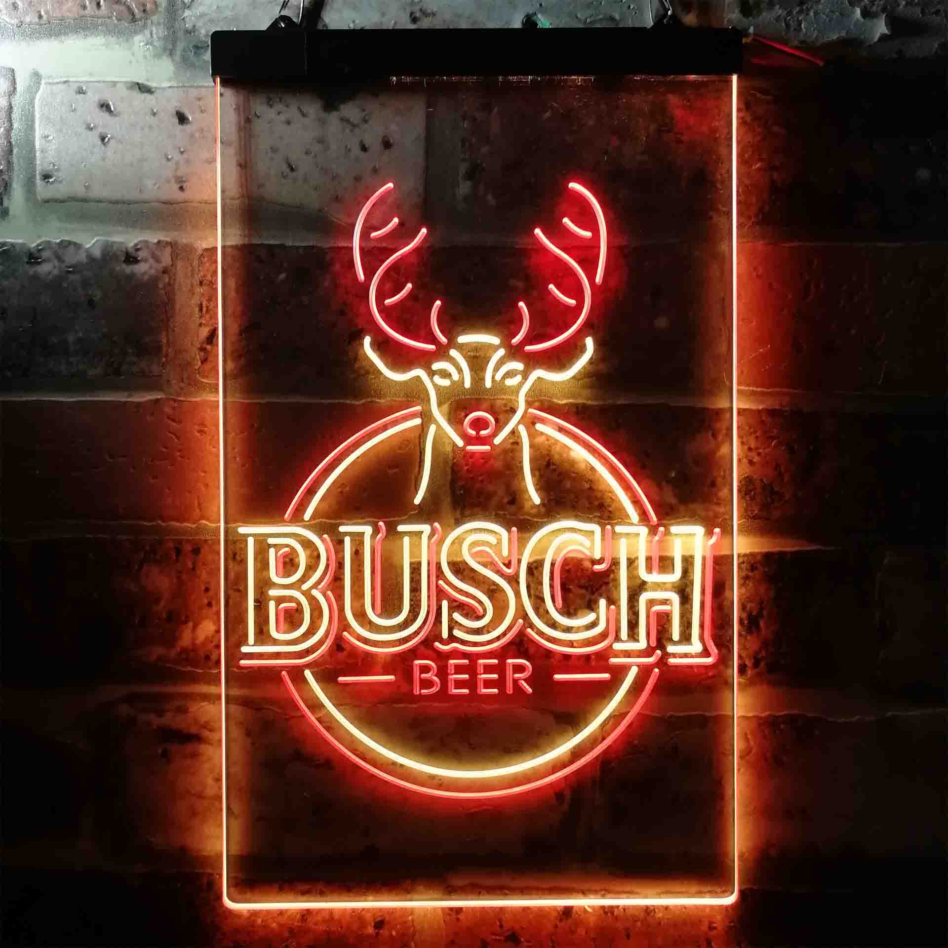 Busch Beer Deer Vertical Circle Neon LED Sign