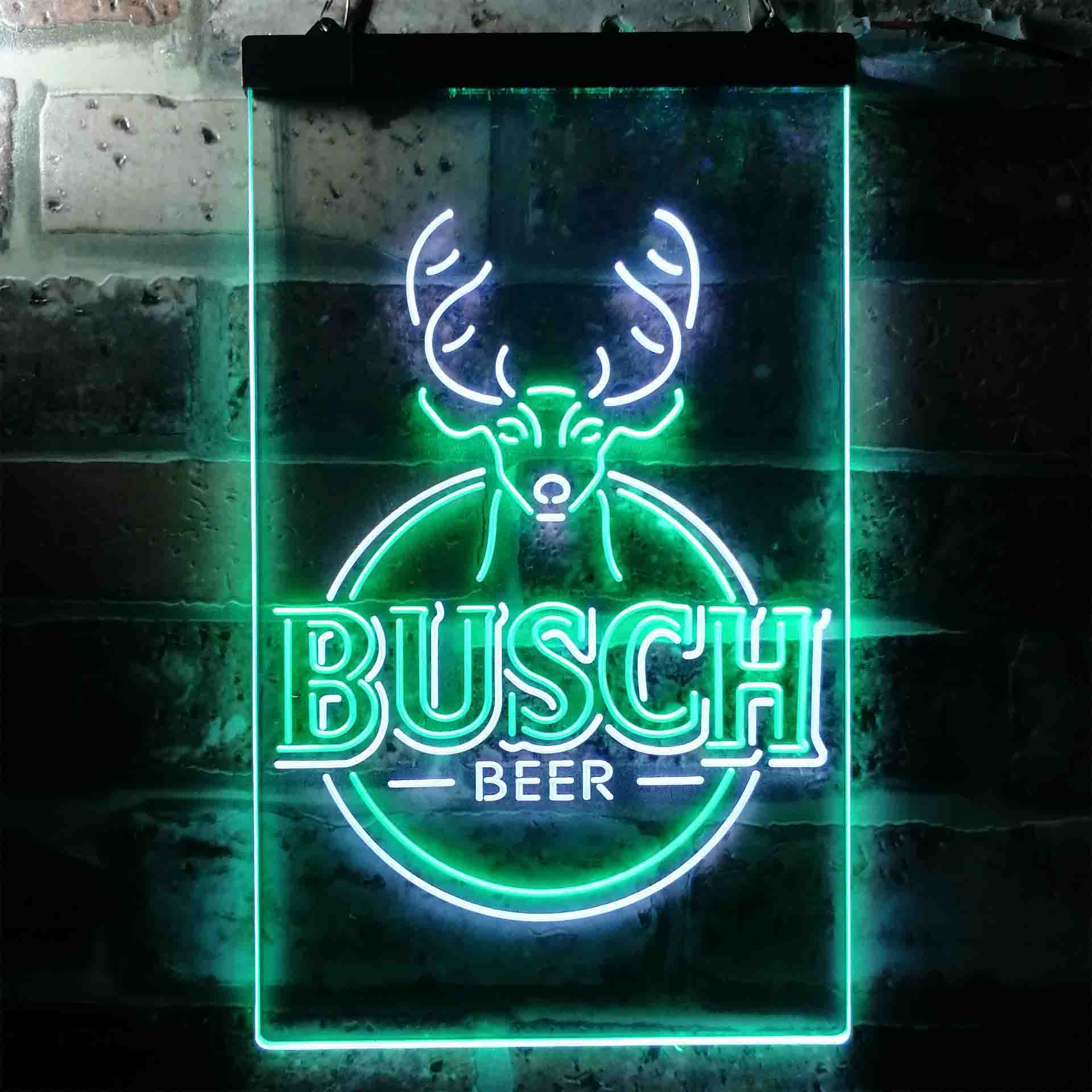 Busch Beer Deer Vertical Circle Neon LED Sign