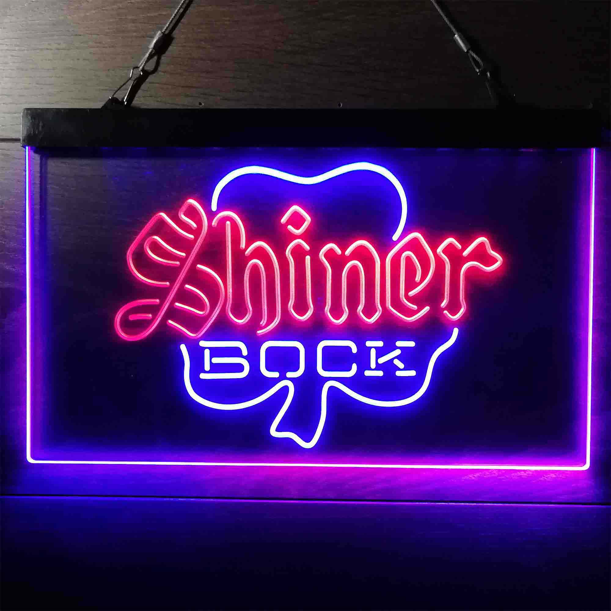 Shiner Bock Shamrock Neon LED Sign