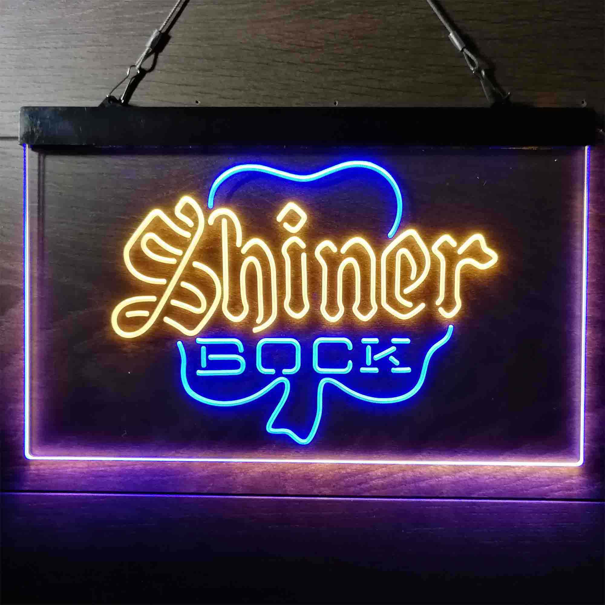 Shiner Bock Shamrock Neon LED Sign