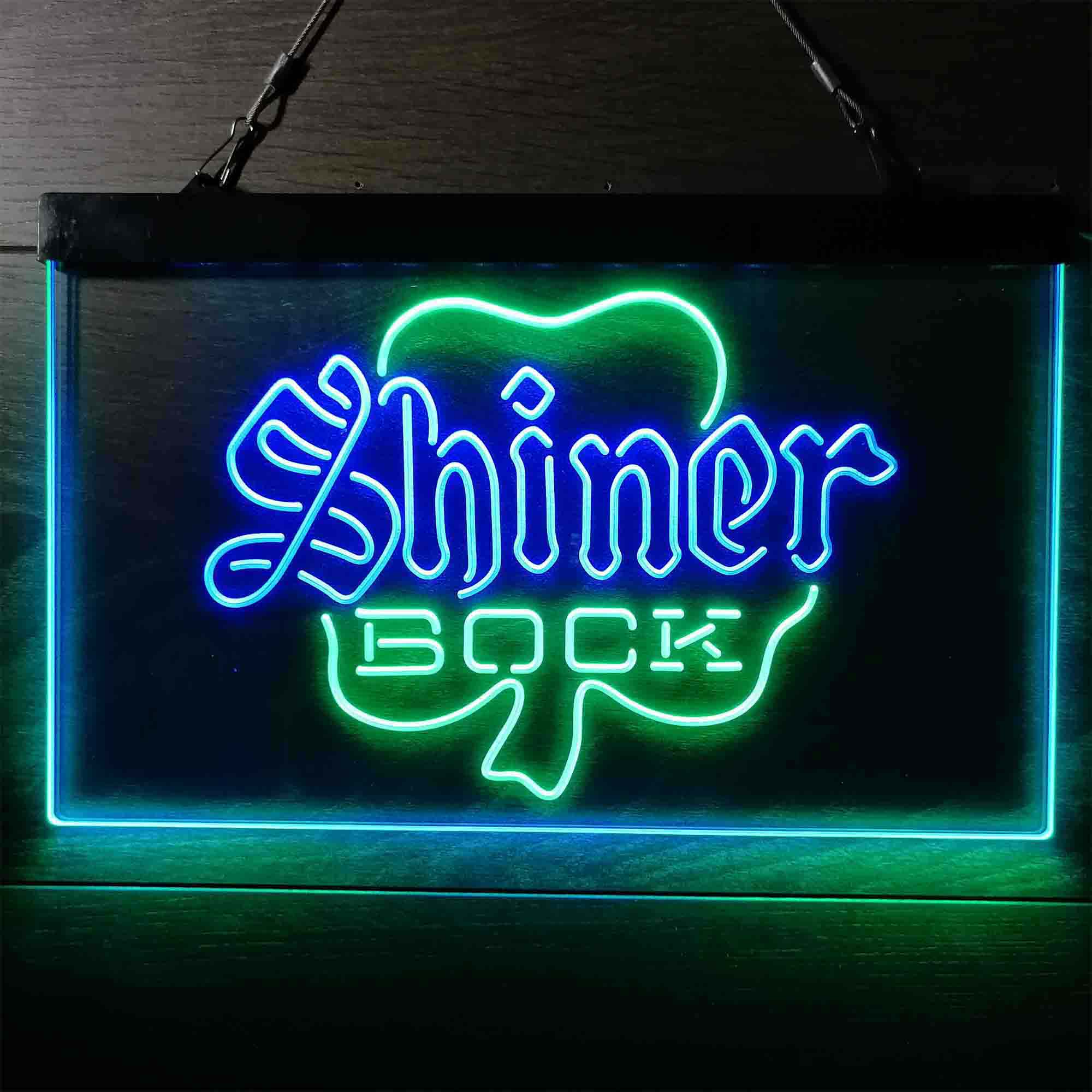 Shiner Bock Shamrock Neon LED Sign