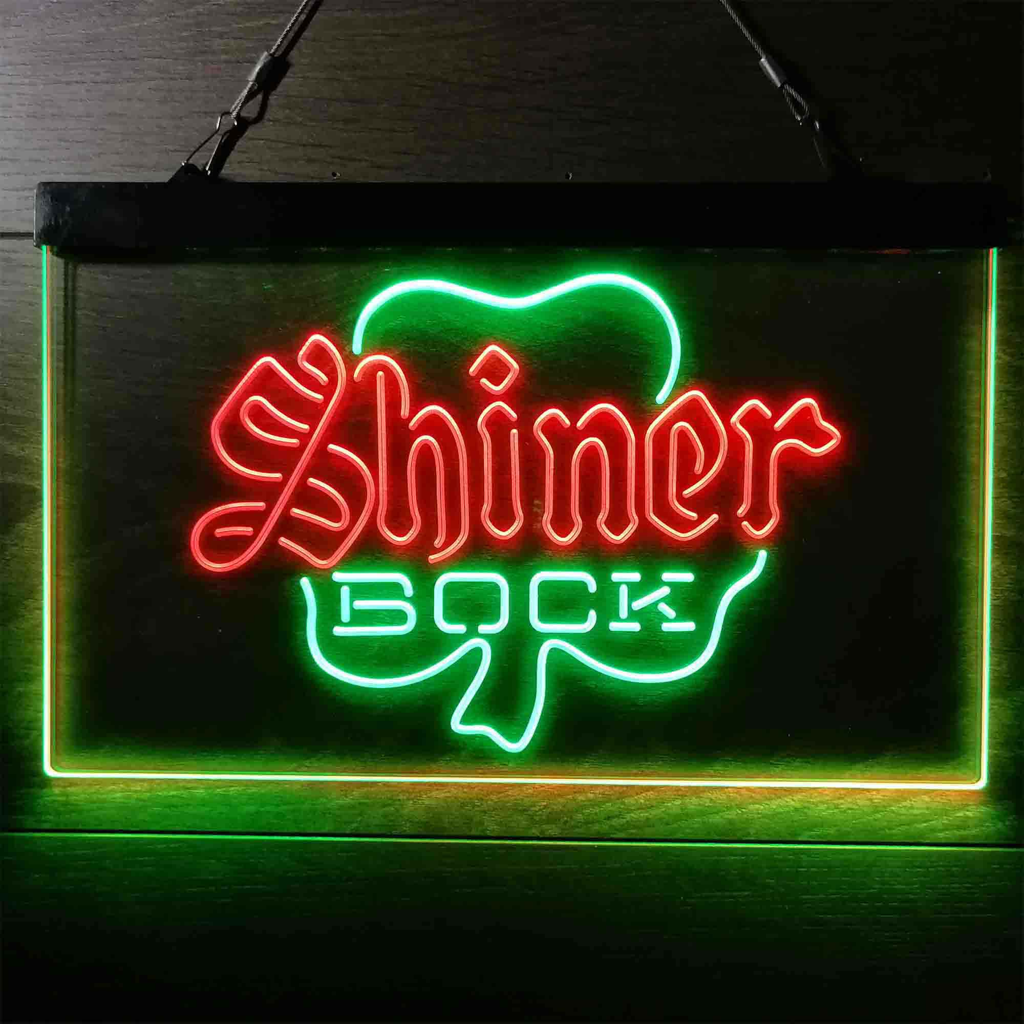 Shiner Bock Shamrock Neon LED Sign