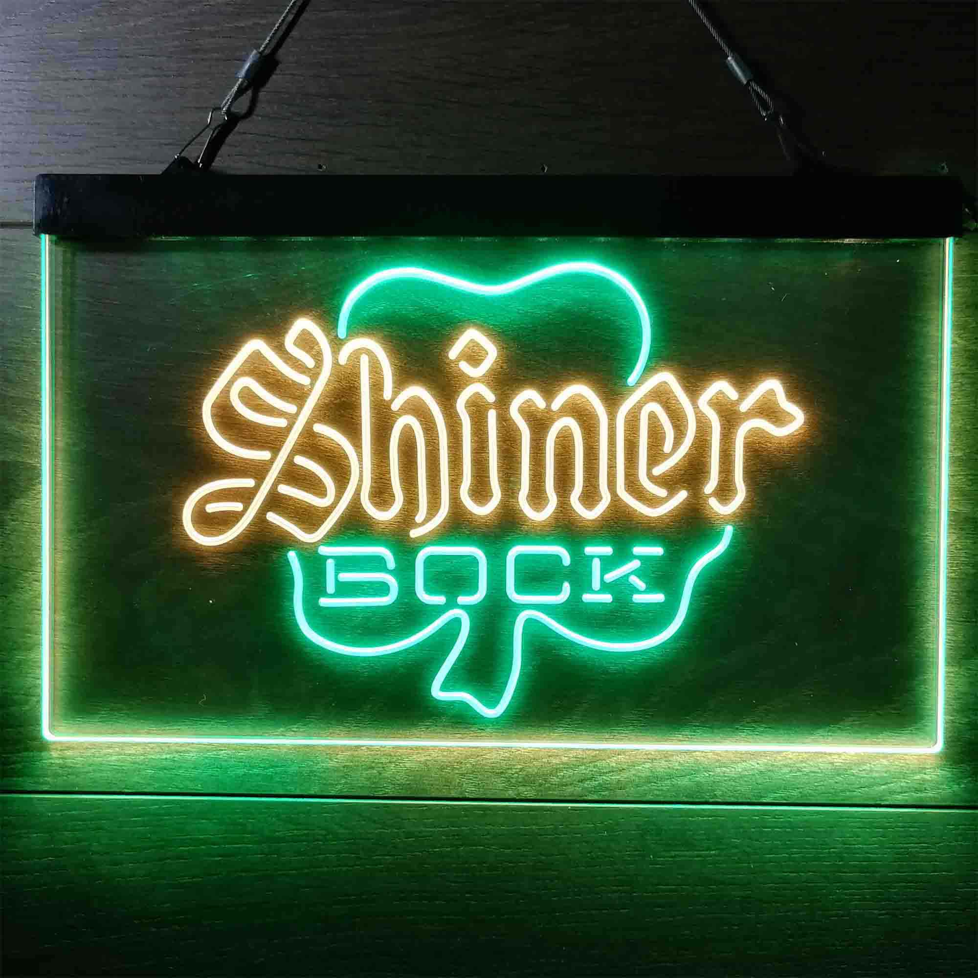 Shiner Bock Shamrock Neon LED Sign