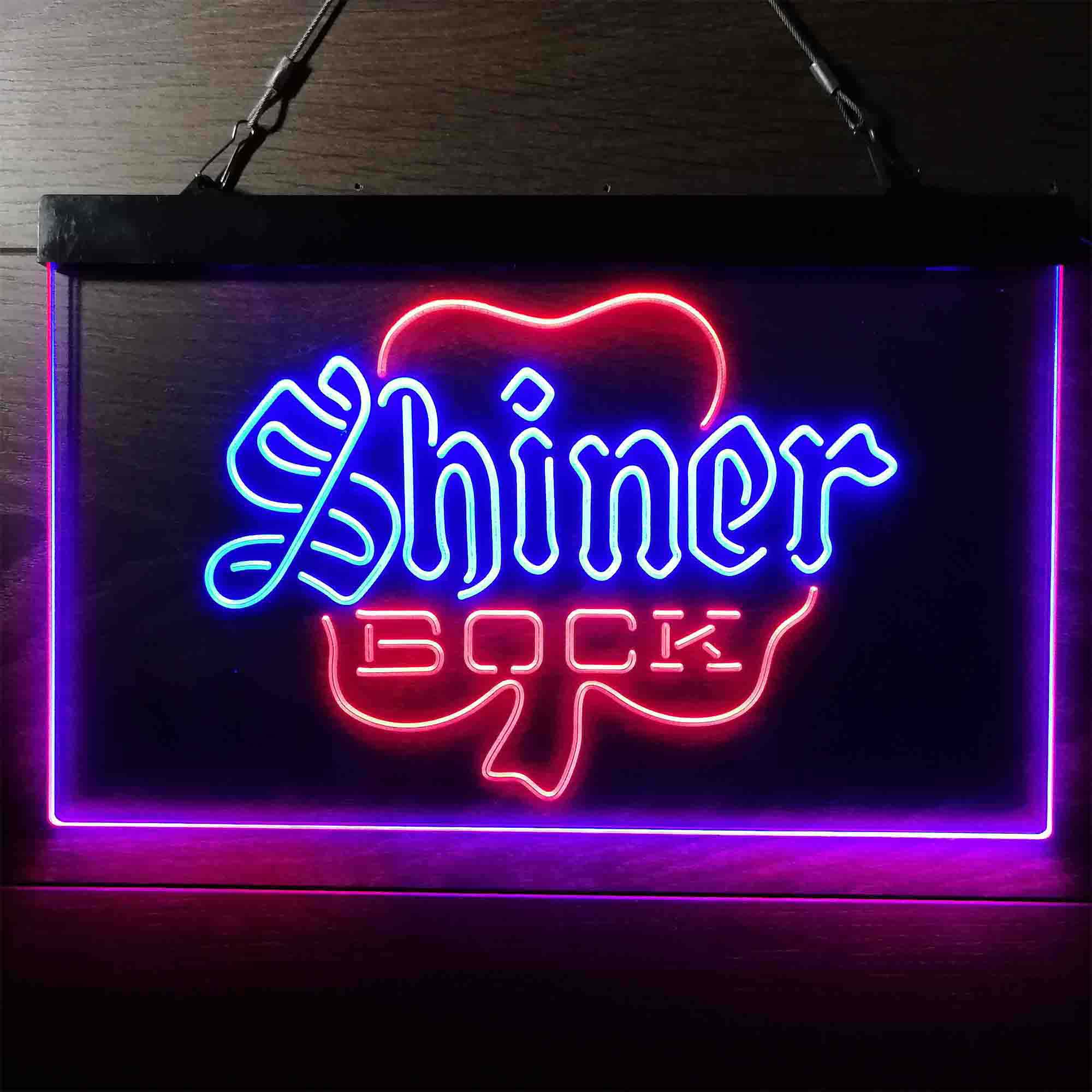 Shiner Bock Shamrock Neon LED Sign