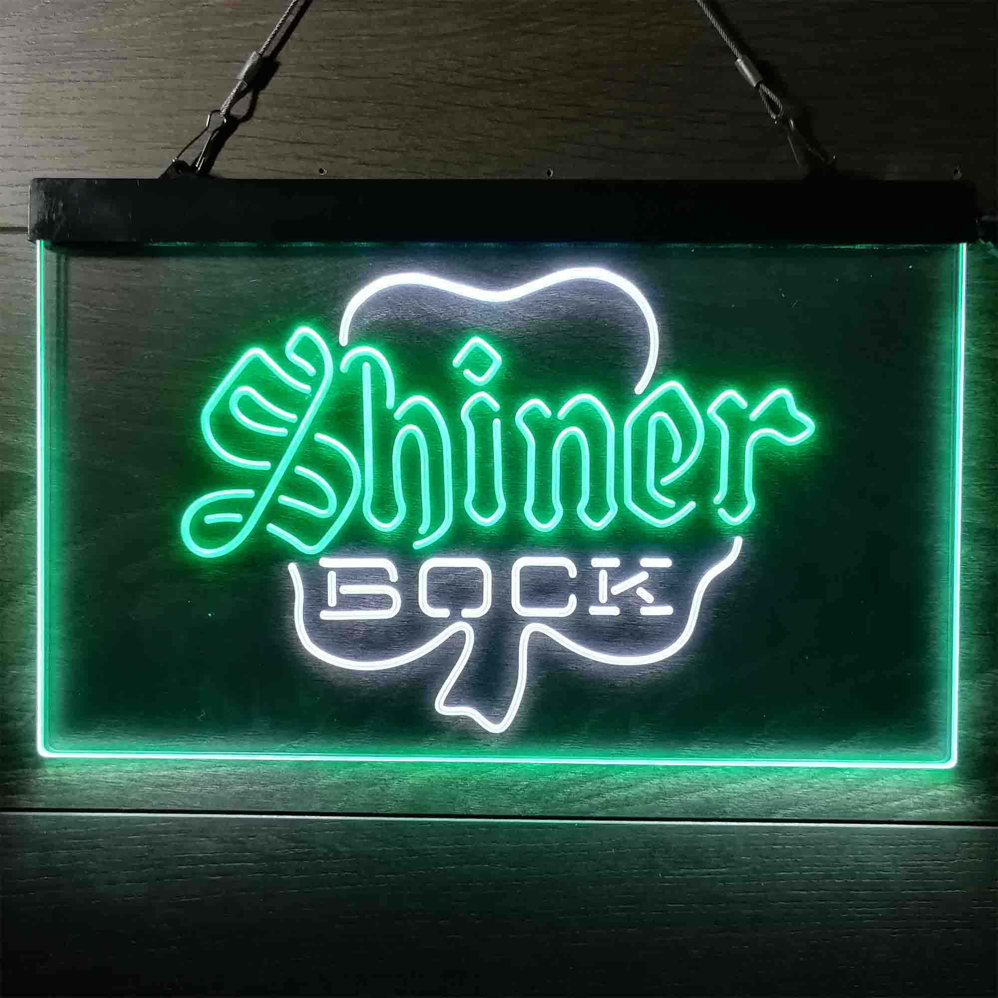 Shiner Bock Shamrock Neon LED Sign